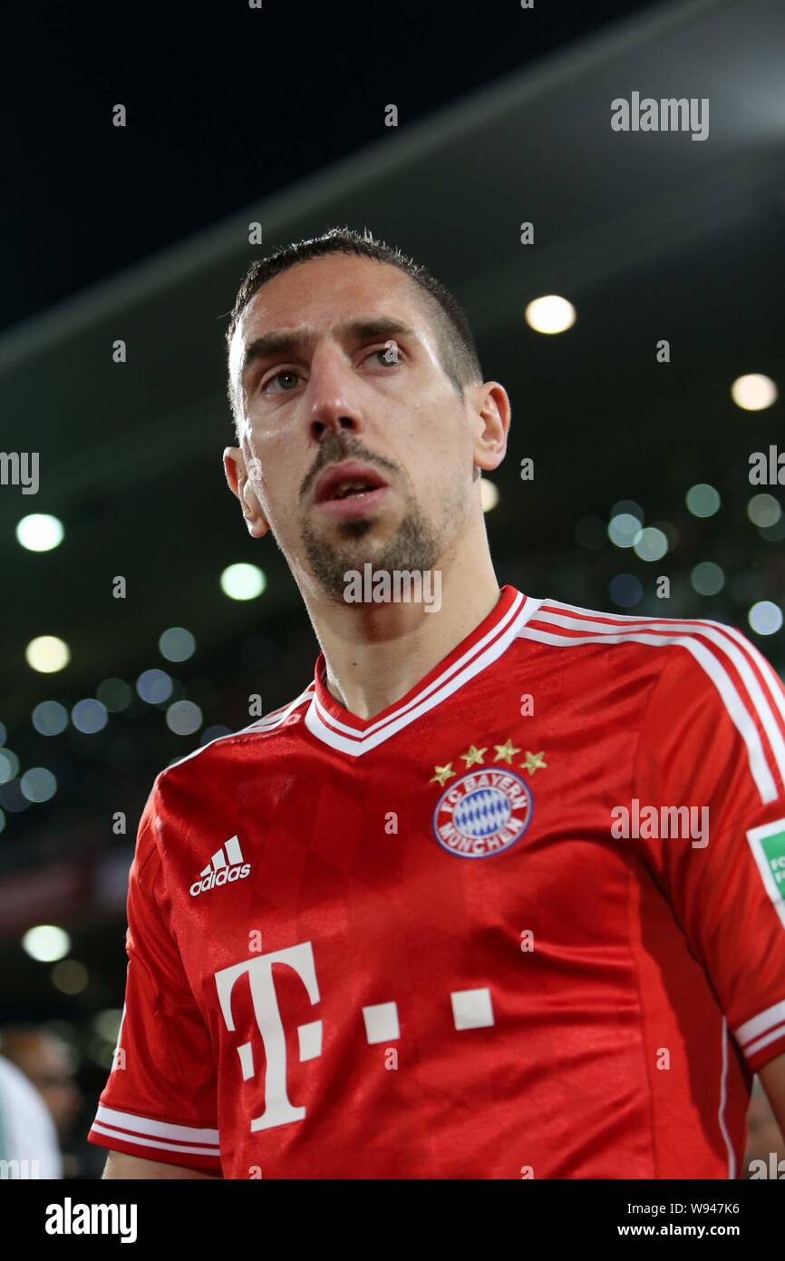 Franck Ribery der FC Bayern München wird dargestellt, während der Endrunde der Fußball-Weltmeisterschaft zwischen dem FC Bayern München und Raja Casablanca in Marr Stockfoto