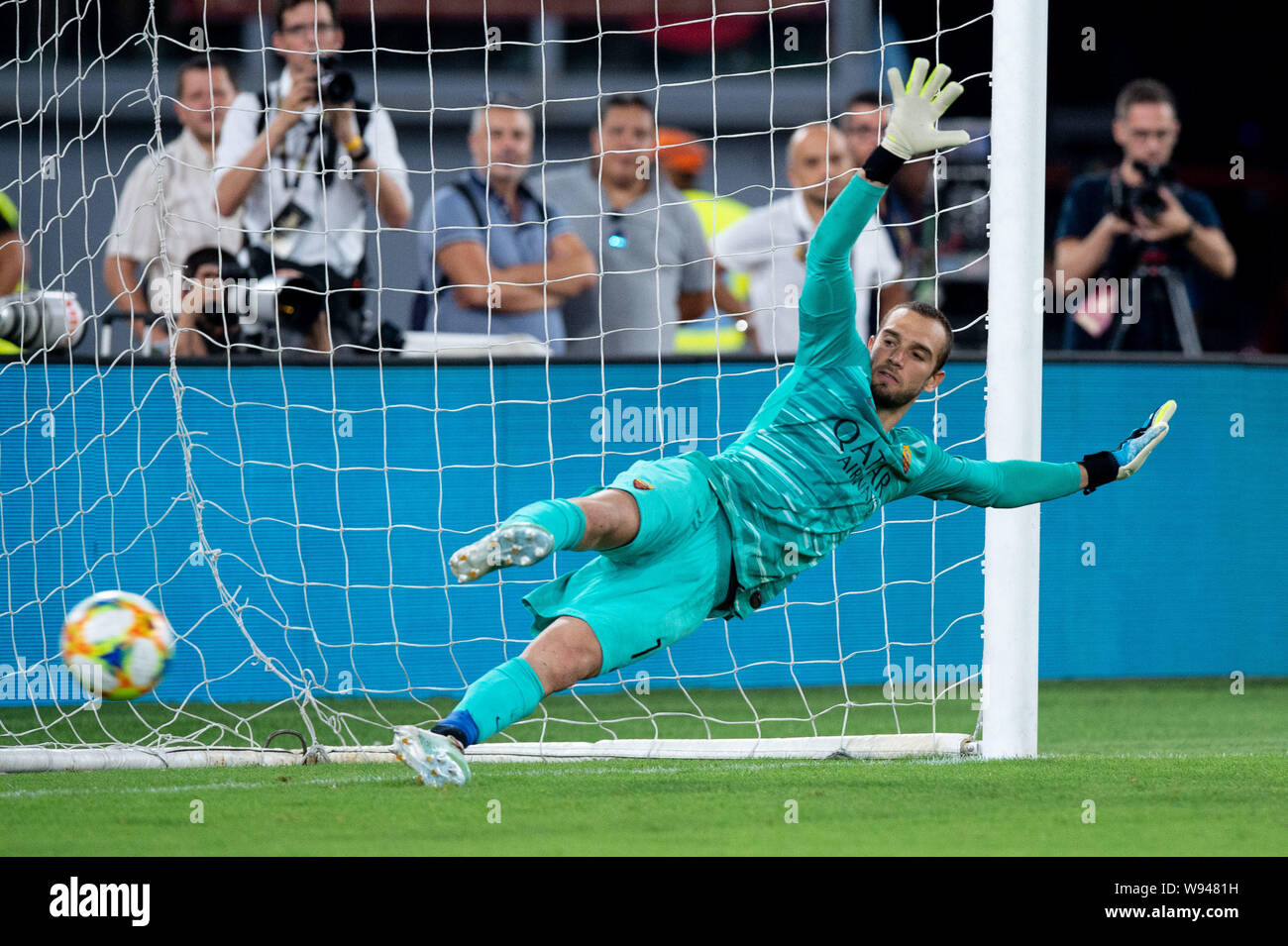 Rom, Italien. 11 Aug, 2019. Pau Lopez von der AS Roma während der Vorsaison Freundschaftsspiel zwischen AS Roma und Real Madrid im Stadio Olimpico, Rom, Italien Am 11. August 2019. Foto von Giuseppe Maffia. Credit: UK Sport Pics Ltd/Alamy leben Nachrichten Stockfoto