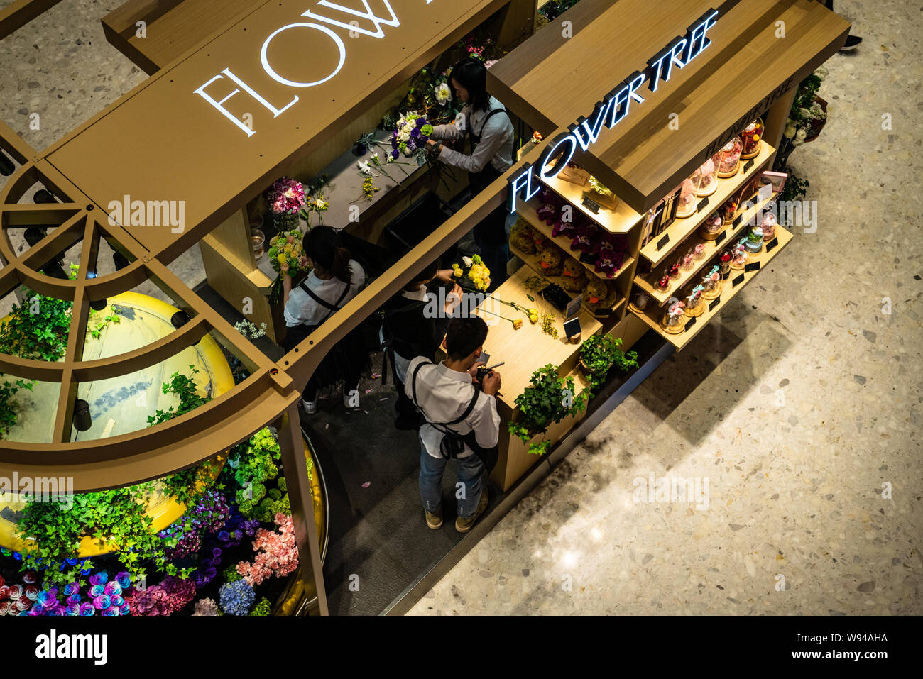 Schöne Blume Shop von oben in Shenzhen China Stockfoto