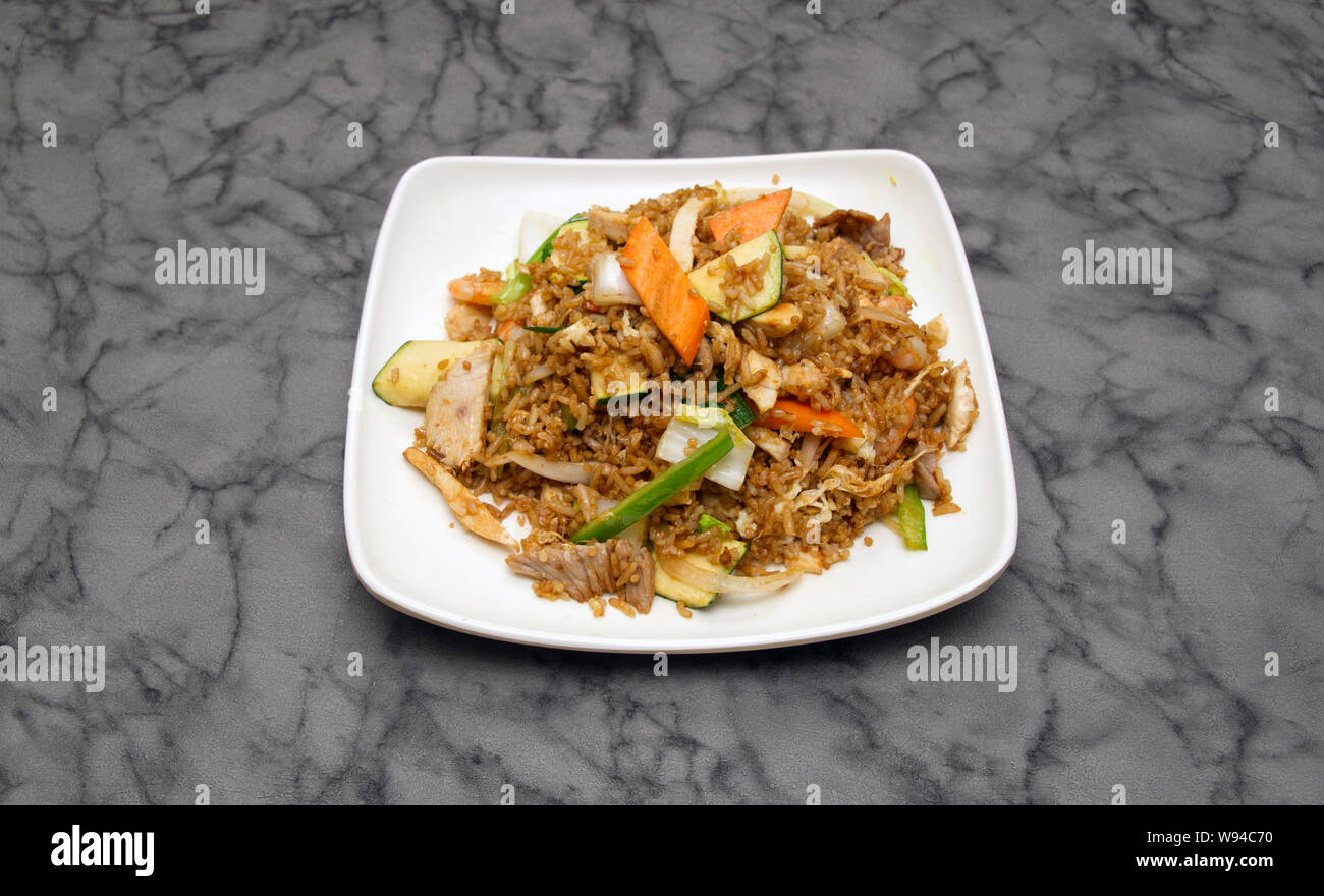 Chinesisches Essen. Gebratener Reis Stockfoto