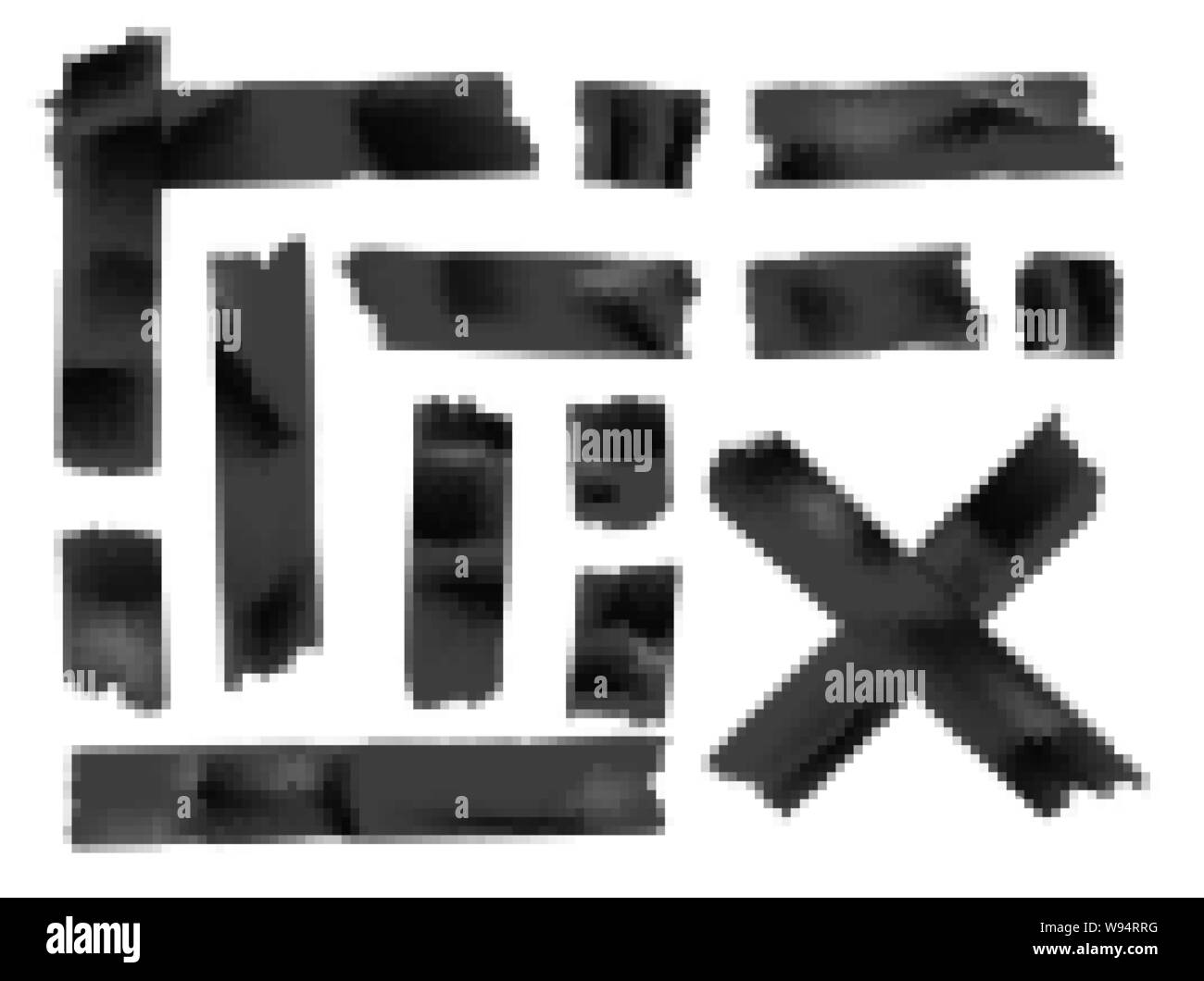 Klebeband fest. Klebrige Streifen Papier auf weißem Hintergrund. Vector Illustration. Stock Vektor