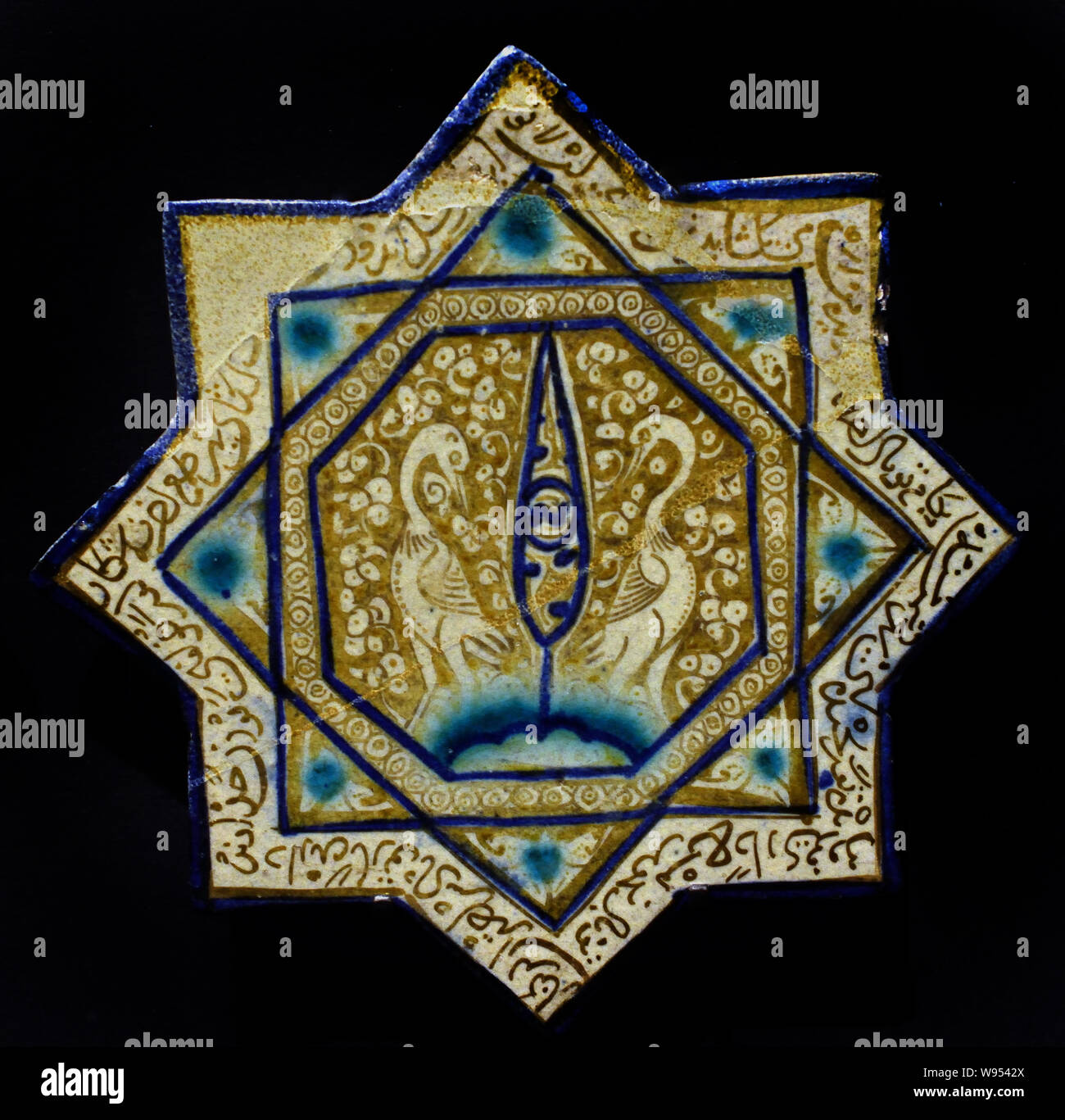 Sternförmige Fliesen 13.-14. Jahrhundert Iran Iranische (persie) Stockfoto