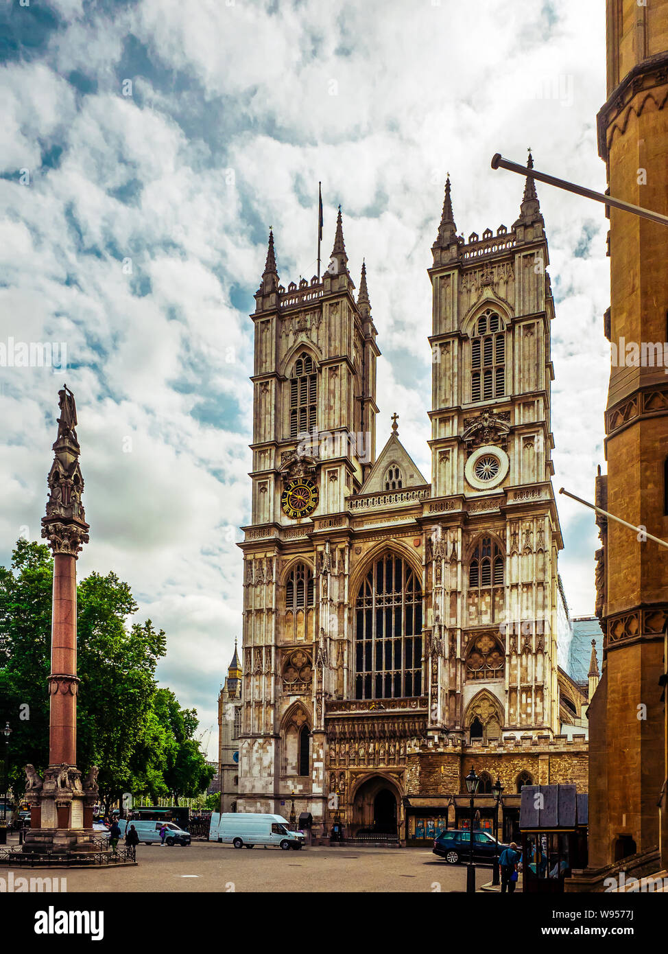 Westminster Abbey im Sommer Stockfoto