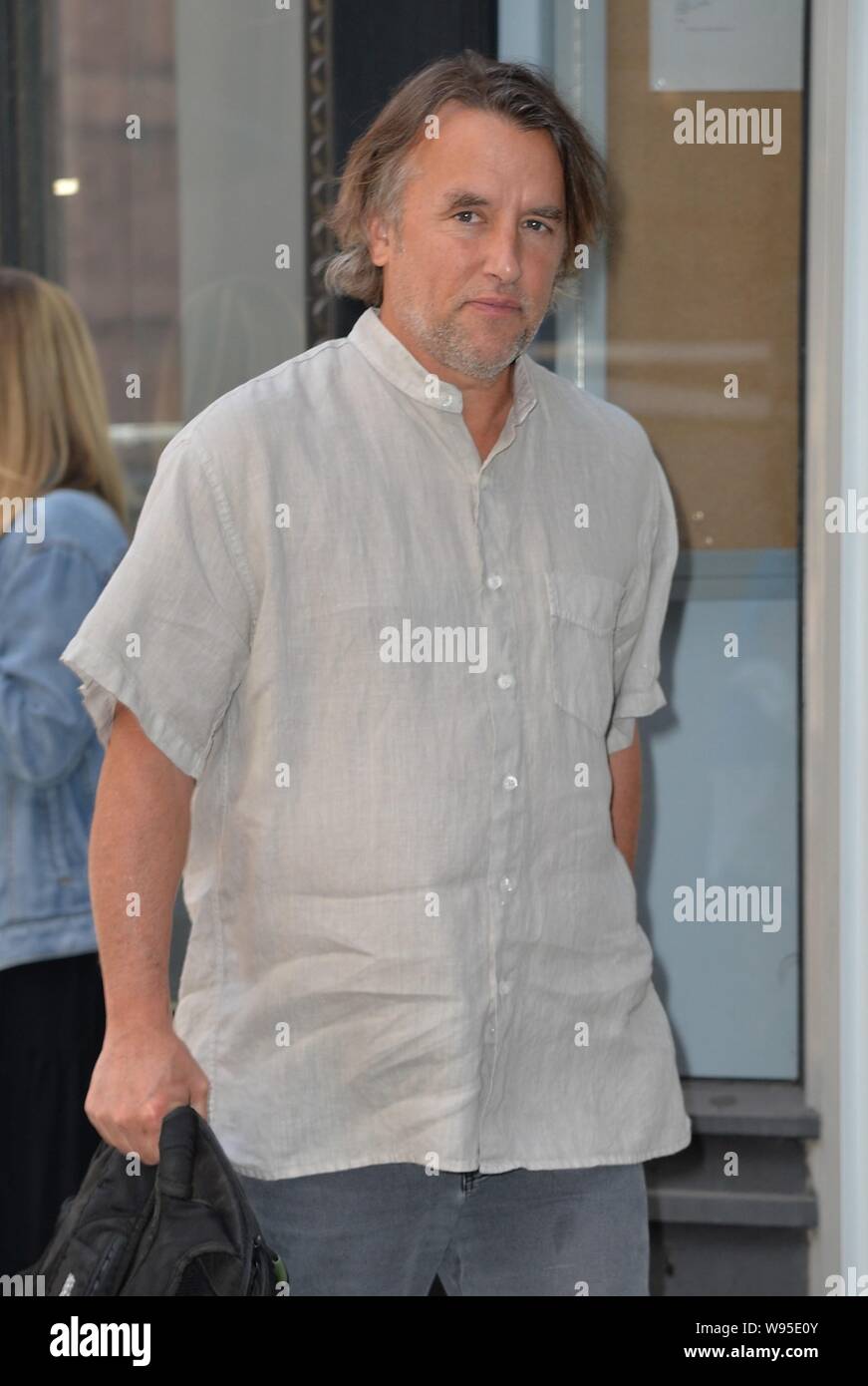 New York, NY, USA. 12 Aug, 2019. Richard Linklater heraus und über für Celebrity Candids-MON, New York, NY 12. August 2019. Credit: Kristin Callahan/Everett Collection/Alamy leben Nachrichten Stockfoto