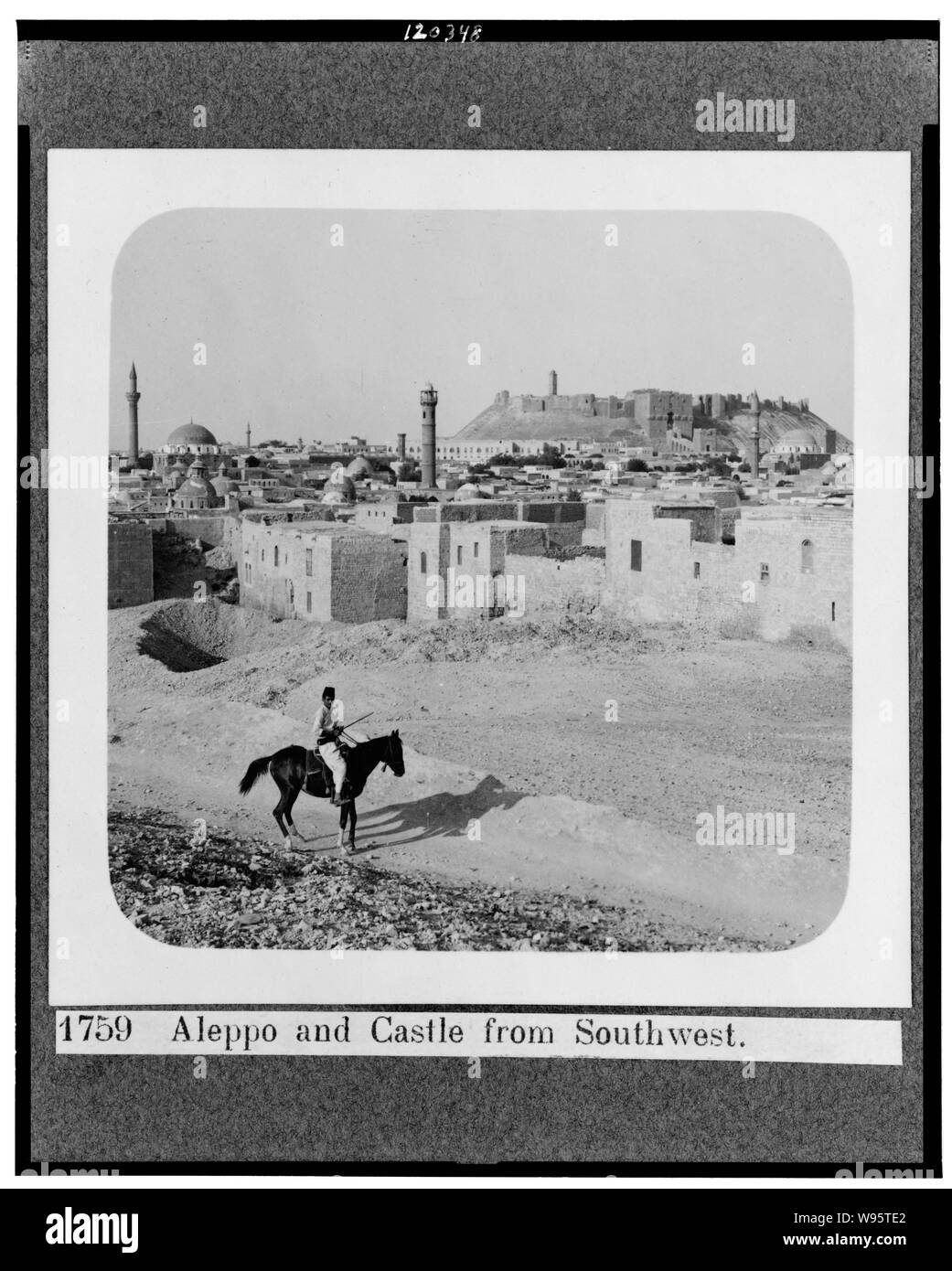 Aleppo und das Schloss von Südwesten Stockfoto