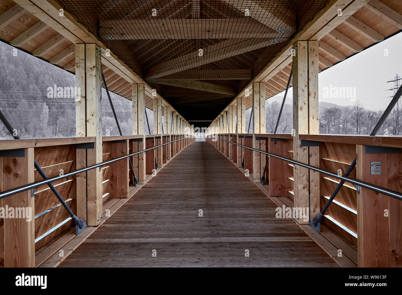Hölzerne Brücke in Steinach über die Kinzig River Stockfoto