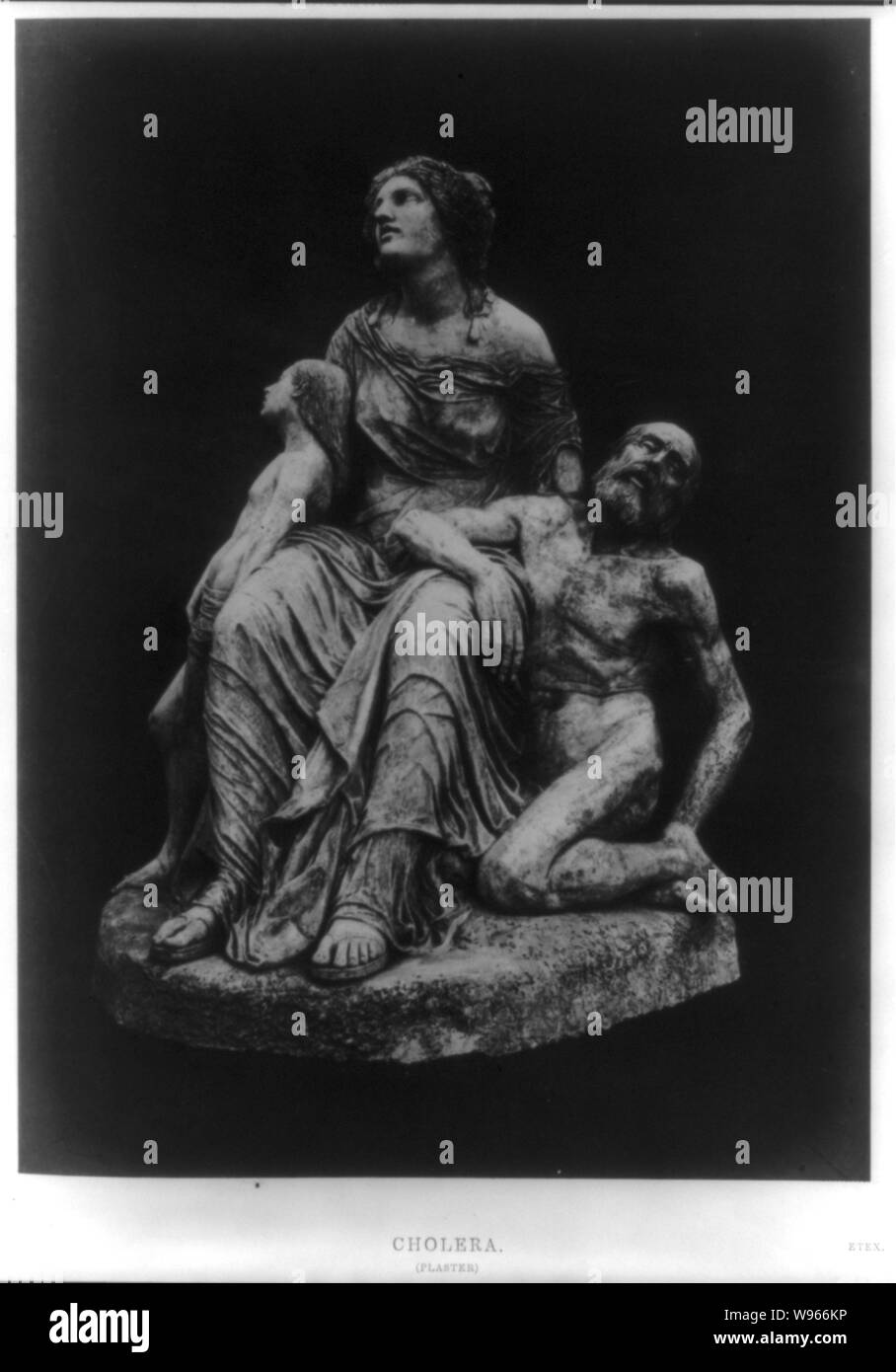 Allegorische Skulptur Gruppe der Stadt Paris flehen Himmel nehmen die Pest Cholera Stockfoto