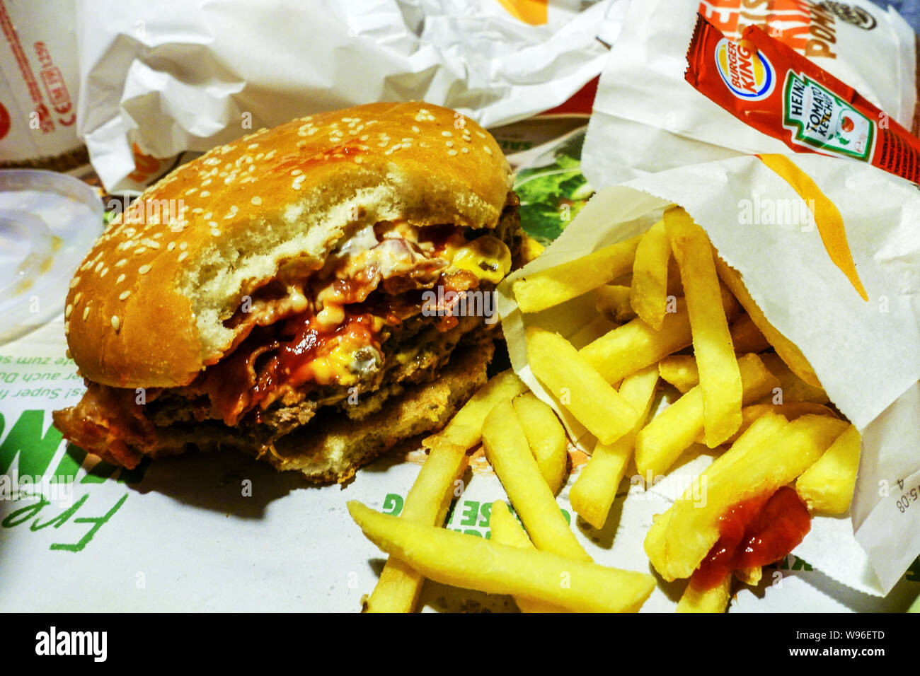 Burger King Chips Stockfoto