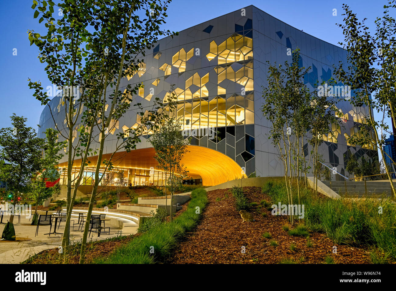 Calgary Central Library, East Village, Calgary, Alberta, Kanada Stockfoto