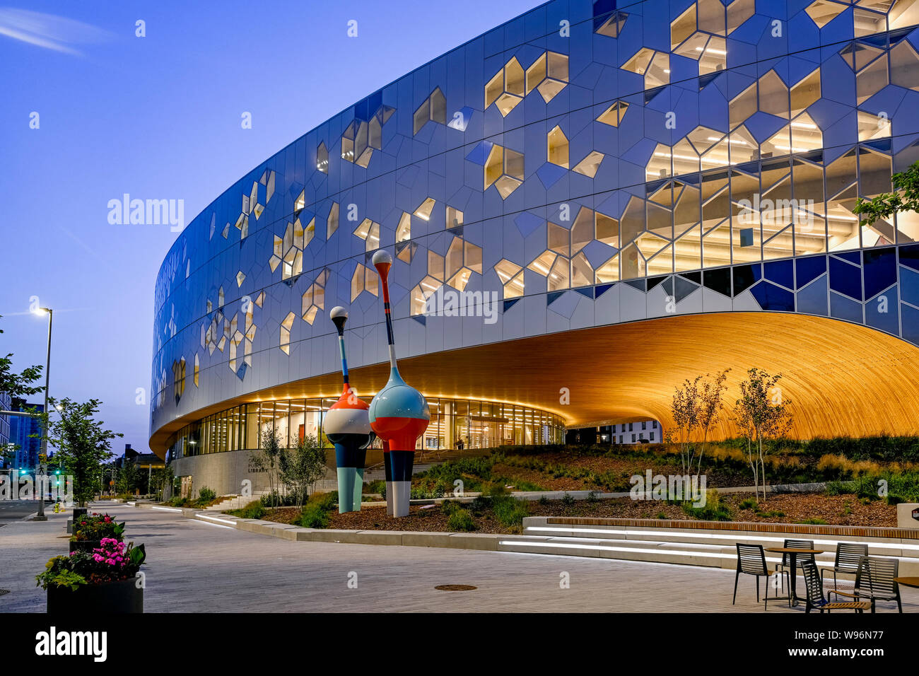 Calgary Central Library, East Village, Calgary, Alberta, Kanada Stockfoto