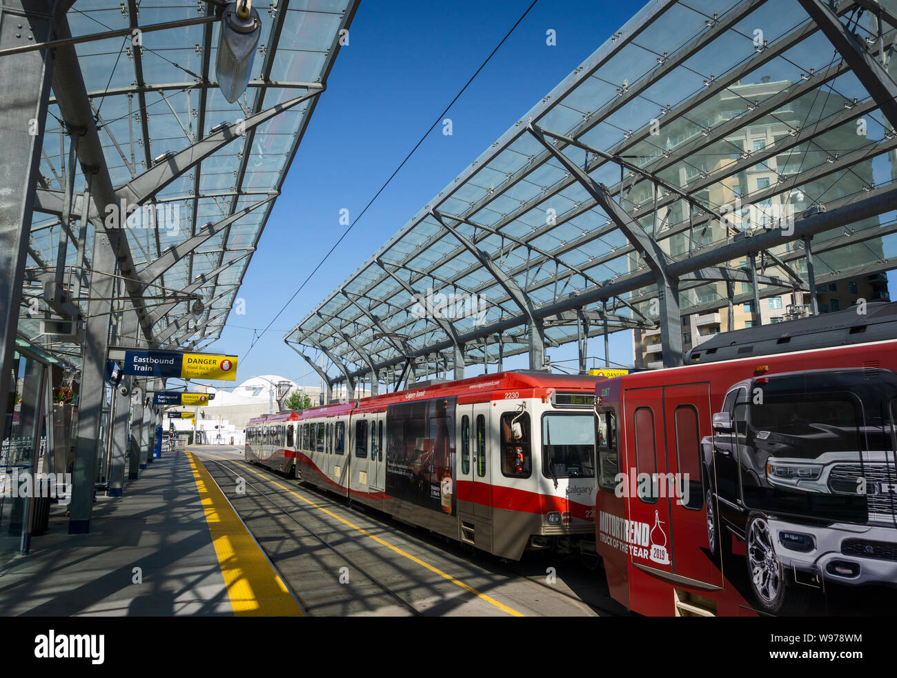Downtown West-Kerby station Calgary, Alberta Stockfoto