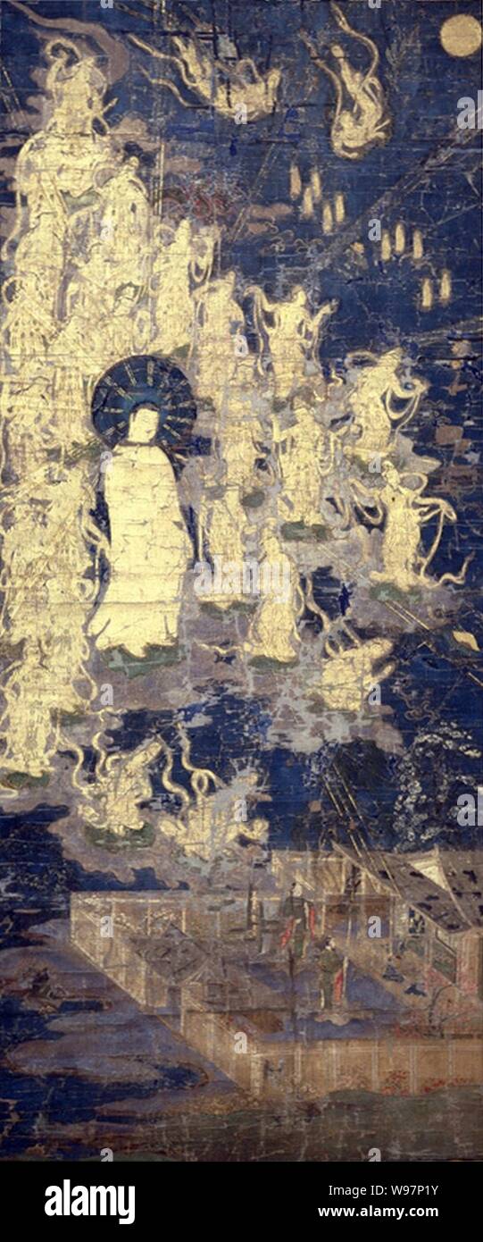Abstieg von Amida und 25 Bodhisattvas Stockfoto
