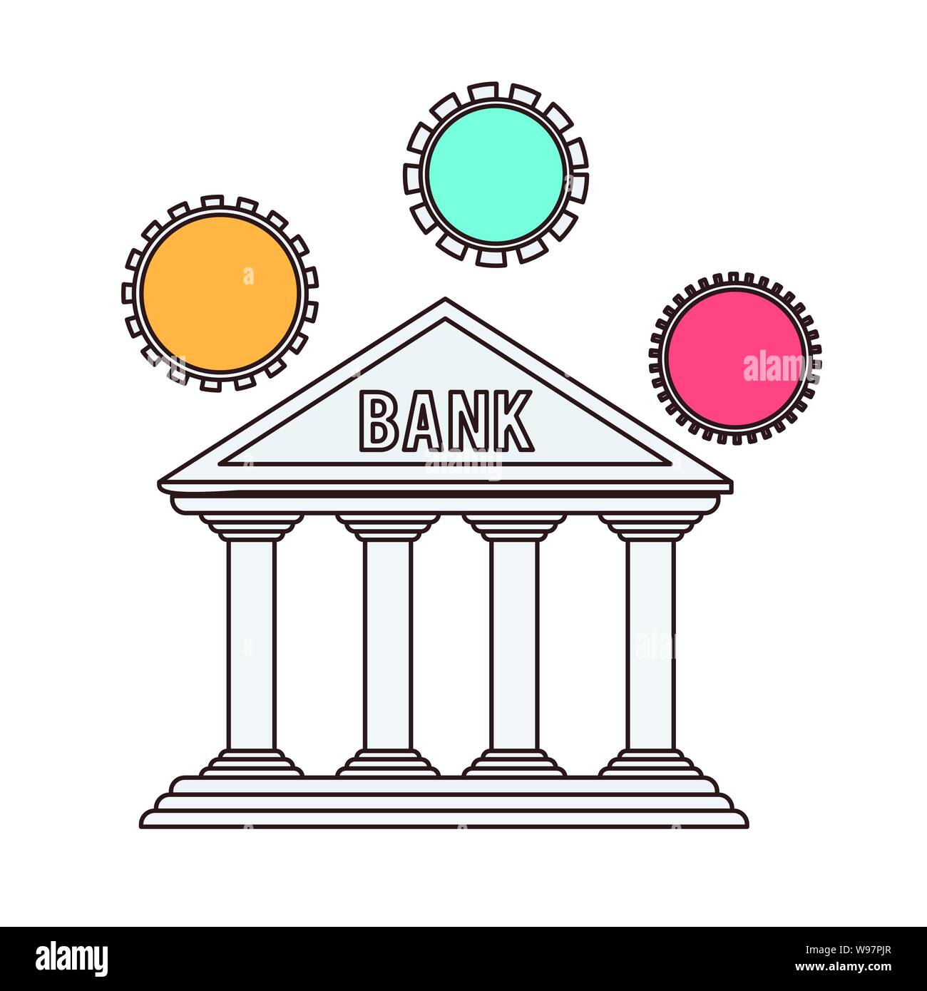 Bank Finanzierung Gebäude in weißem Hintergrund Stock Vektor