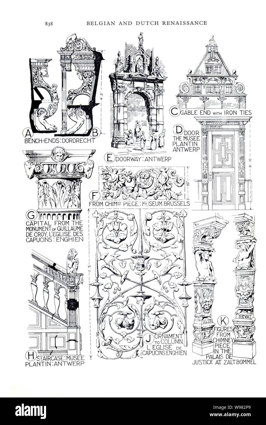 Details Belgien & Niederlande Ren 838. Stockfoto