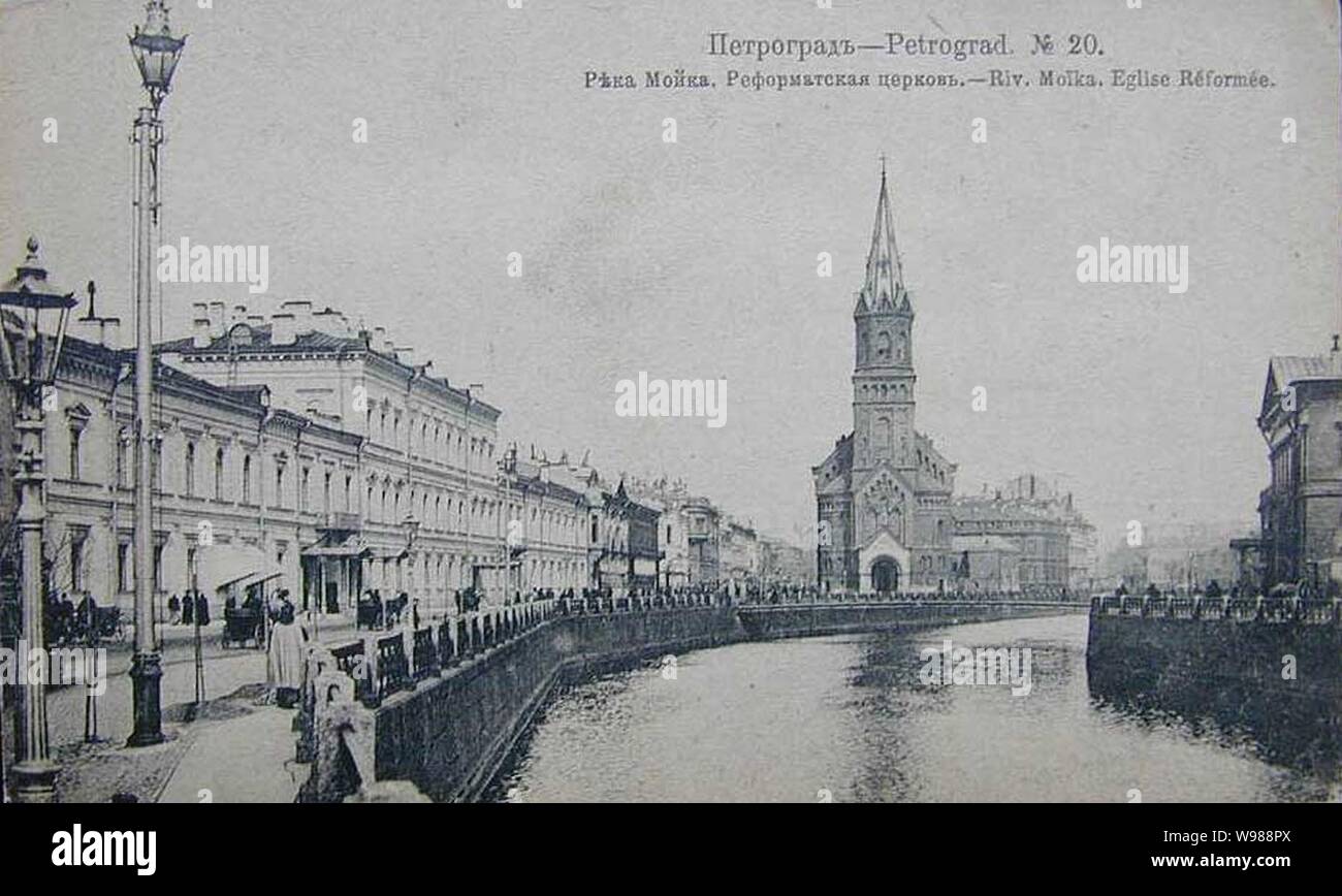 Deutsch Reformierte Kirche in post-Karte. Stockfoto