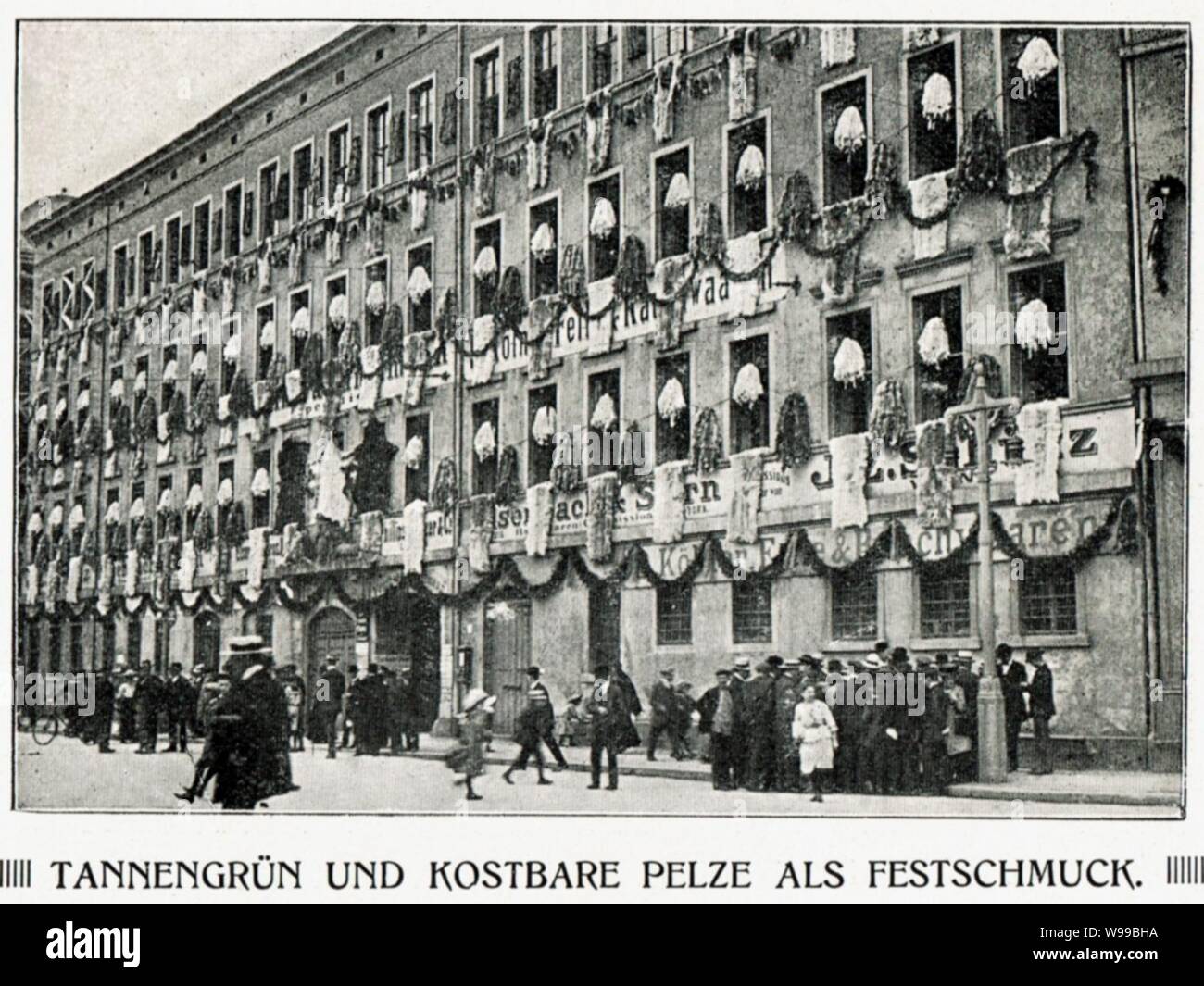 Deutsches Turnfest 1913 Häuserschmuck in Leipzig. Stockfoto