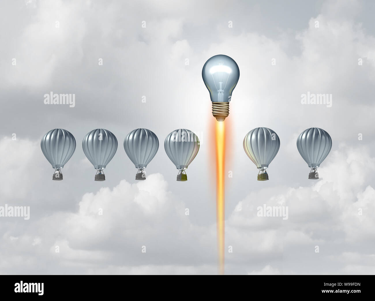 Erfolg in der Wirtschaft Konzept und erfolgreiche Strategie Idee als innovatives Denken mit erfinderischen Strategien als 3D-Darstellung zu folgen. Stockfoto