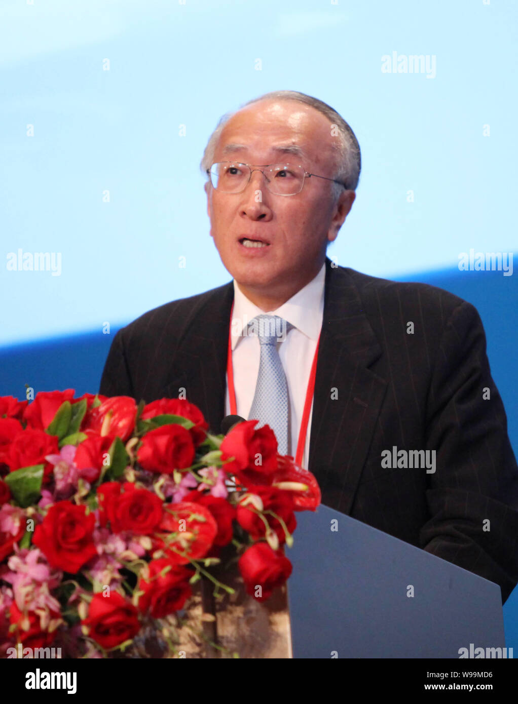 Nobuo Tanaka, Exekutivdirektor der Internationalen Energieagentur, liefert eine Rede an die zweite globale Tank Gipfel in Peking, China, 25. Juni 2 Stockfoto