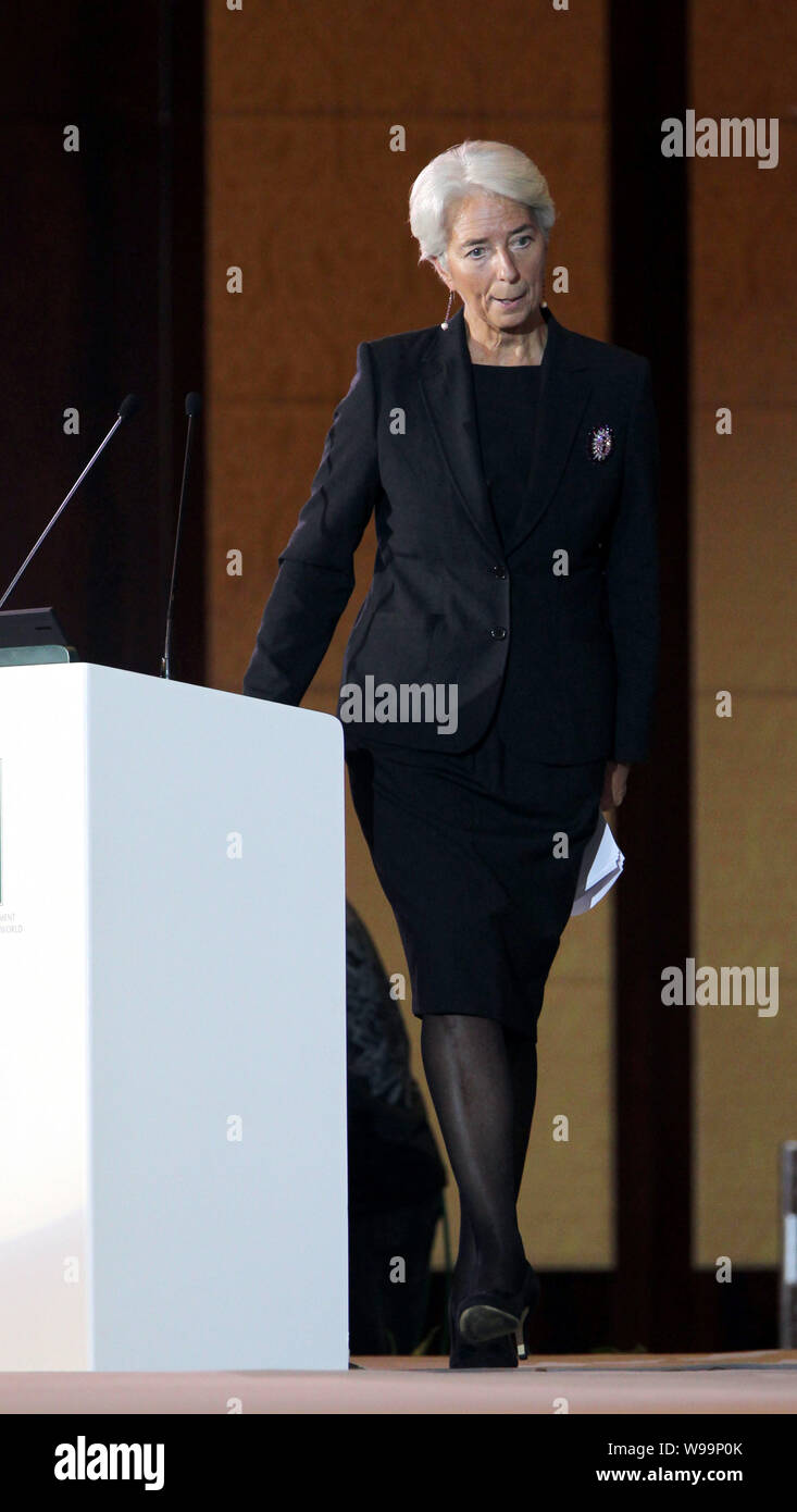 Christine Lagarde, Geschäftsführender Direktor des IWF (Internationaler Währungsfonds), besucht die International Finance Forum 2011 Jährliche Konferenz in Peking, Stockfoto
