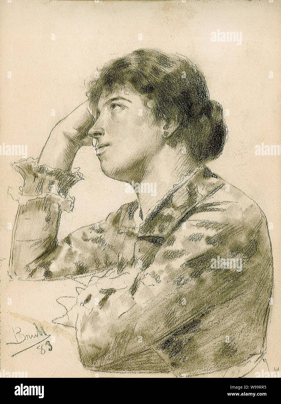 Eine dibuix Paz de Borbón - Joan brull ich Vinyoles (1863-1912). Stockfoto