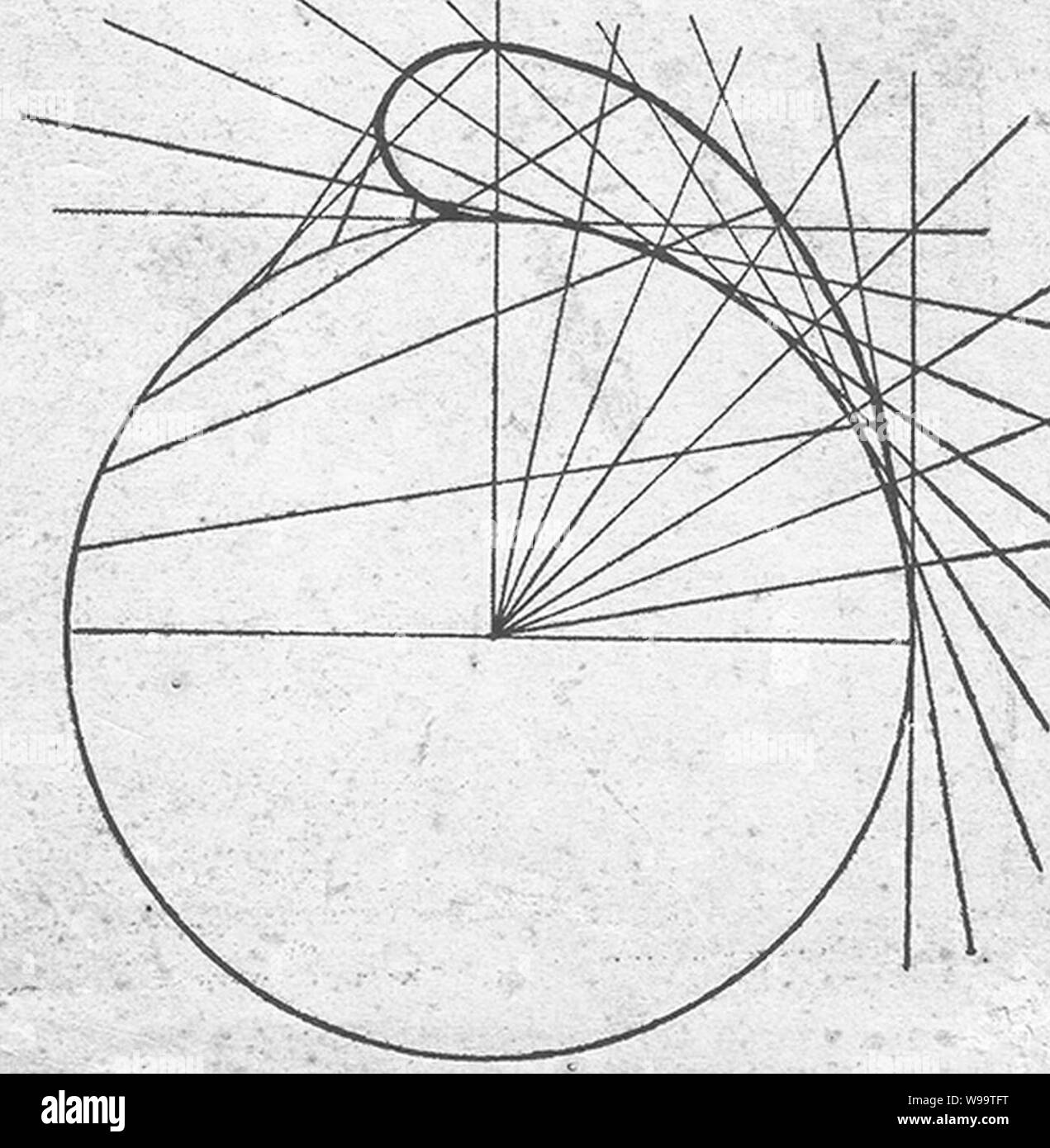 Dibujo simplificado de La Curva matemática Cornoide. Stockfoto