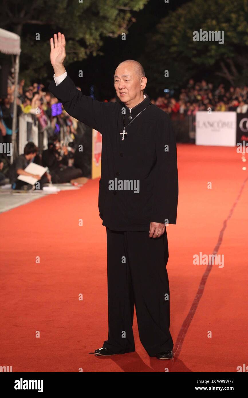 ---- Hong Kong Regisseur Jimmy Wang Yu stellt während der 48Th Golden Horse Film Awards in Hsinchu, Taiwan, 26. November 2011. Stockfoto