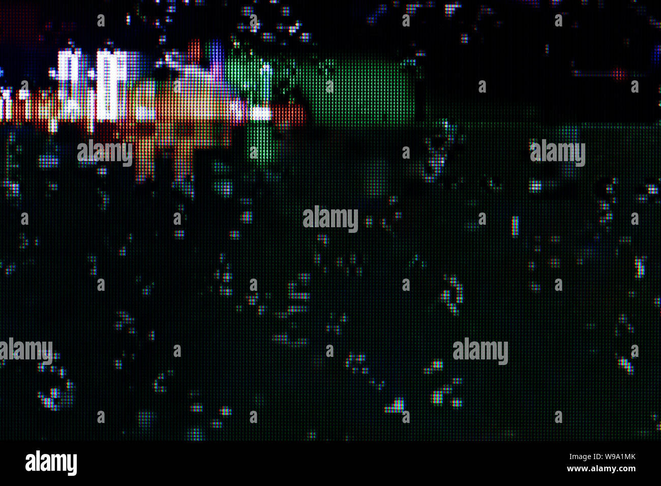 Fotografie von beschädigten TV-Signal, Digital Pixel glitch Stockfoto
