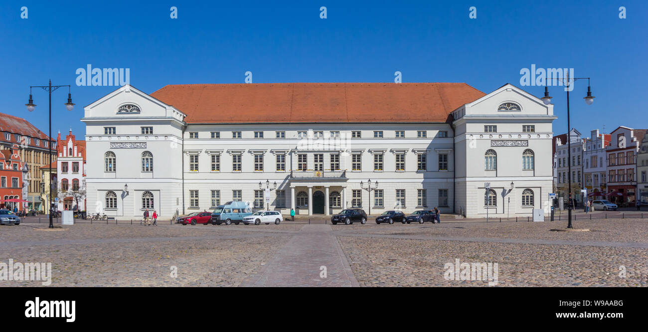 Panorama der historischen Rathaus von Wismar, Deutschland Stockfoto