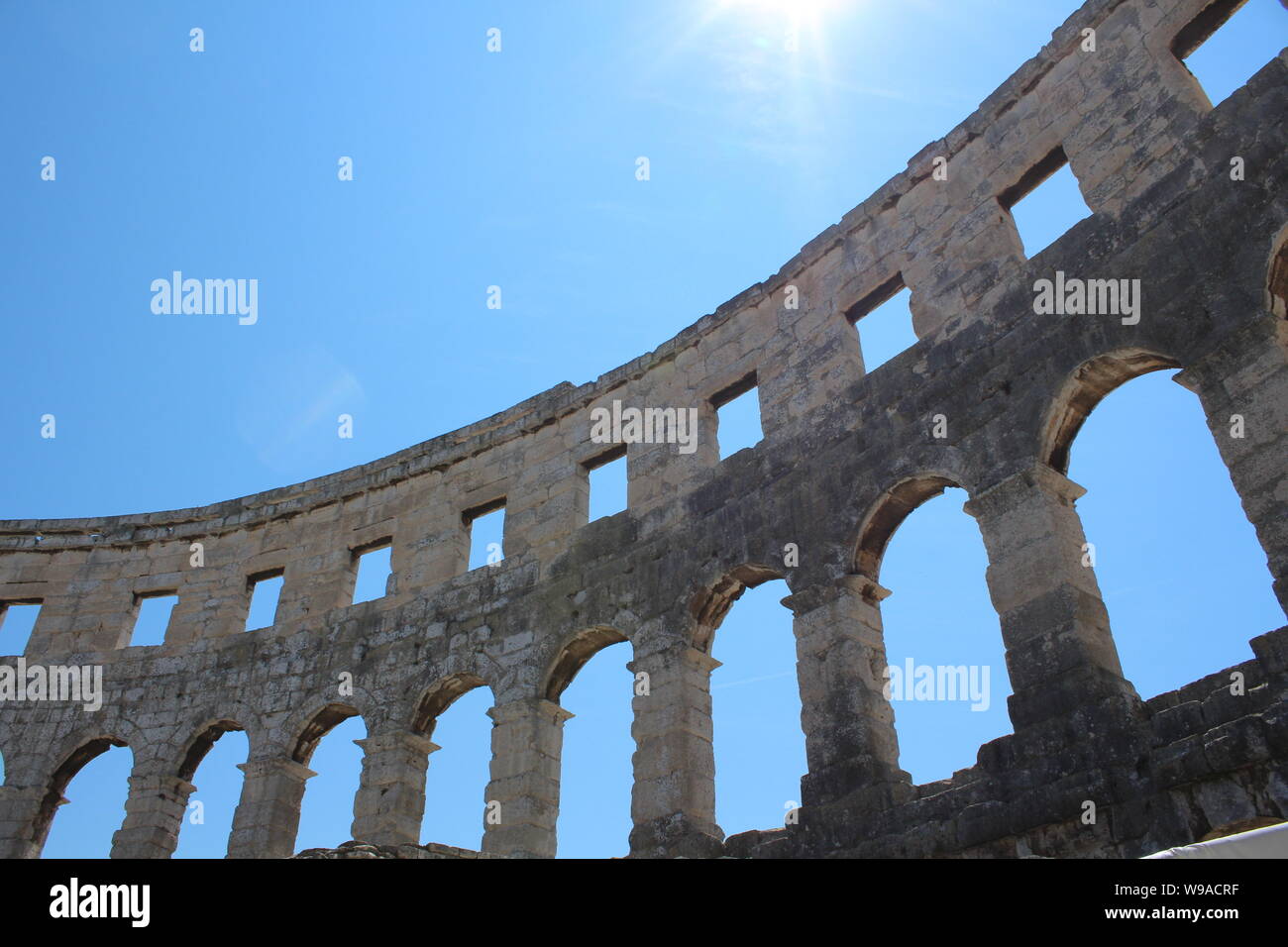 Pula, Amphitheater, alte römische Stadt, Istrien, Kroatien, touristischen Ort Stockfoto