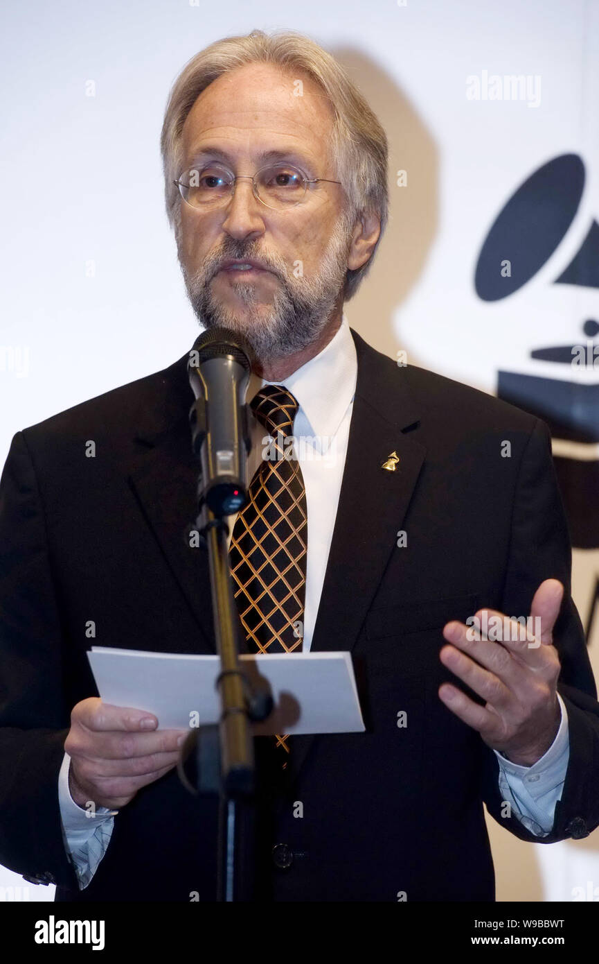 Neil Portnow, Präsident der Nationalen Akademie der Wissenschaften und Künste (NARAS) und Präsident der Recording Industry Association of America (RIA Stockfoto