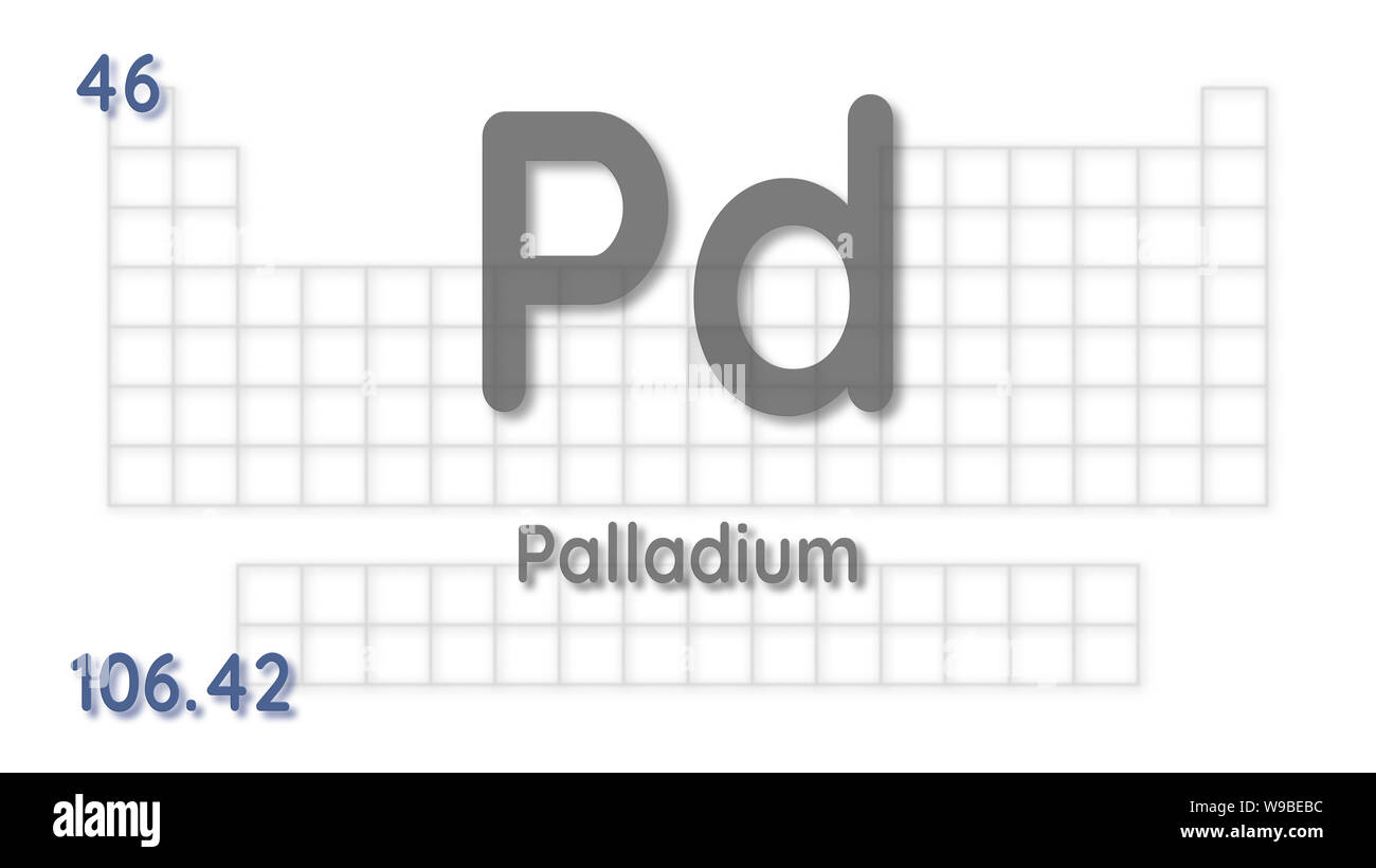 Palladium Chemische Element Atomaren Daten Und Symbol Tabelle Der Elemente Stockfotografie Alamy