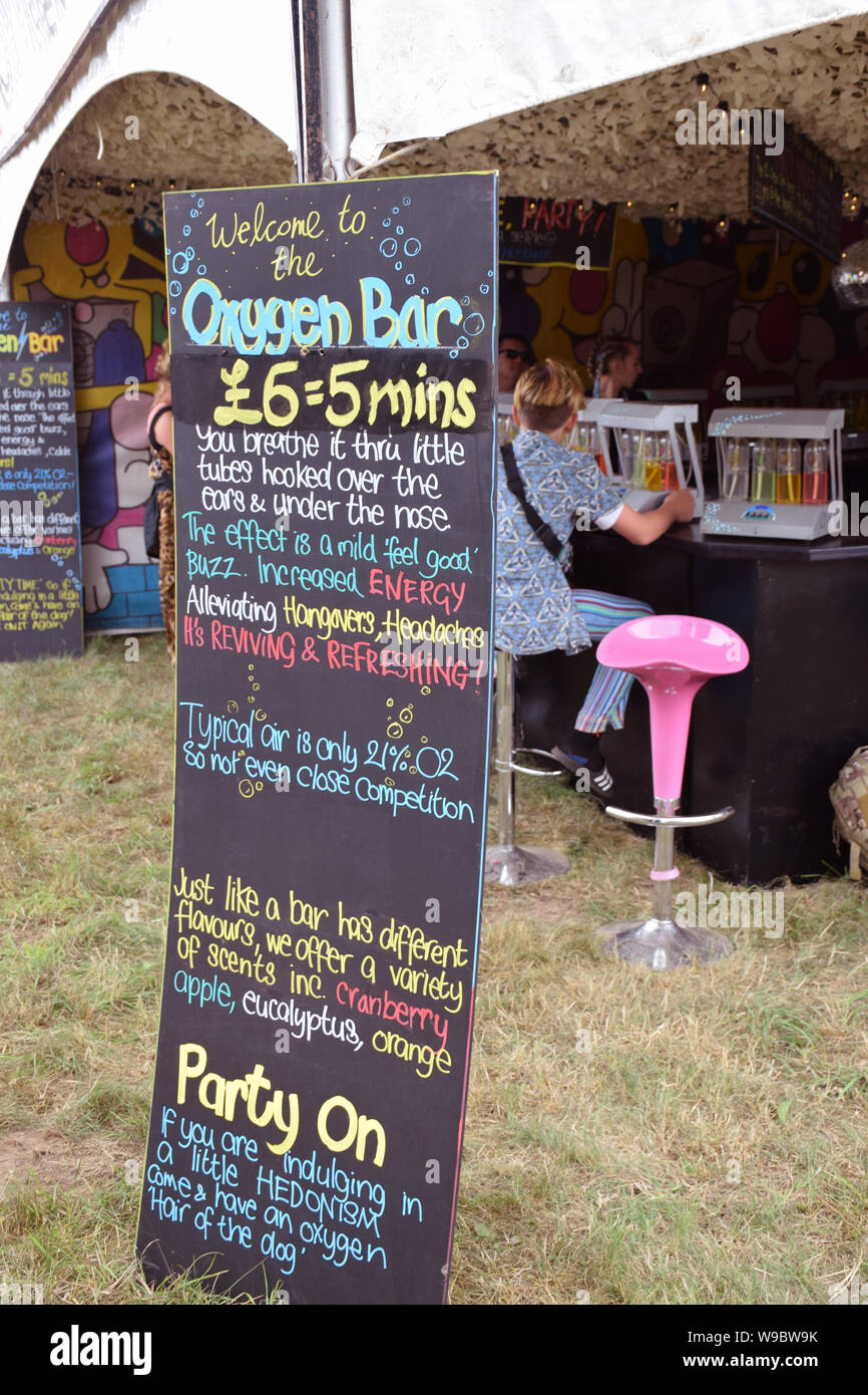 Latitude Festival, henham Park, Suffolk, Großbritannien, Juli 2019. Oxygen Bar Stockfoto