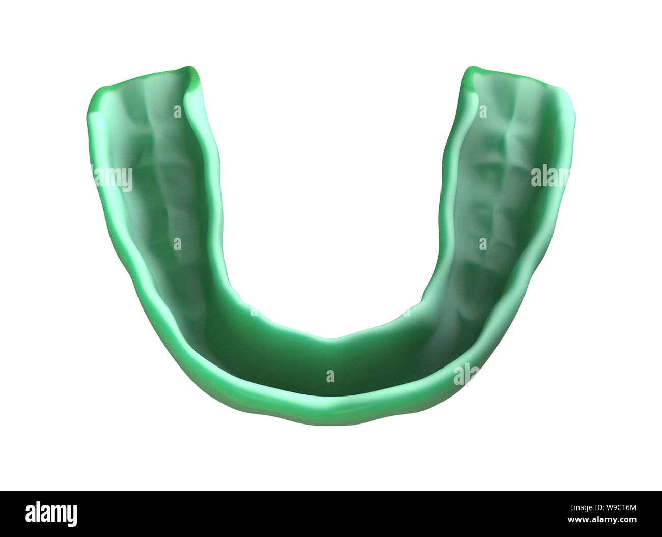 Eine regelmäßige geformt sport Gummi wachen in einer grünen Farbe auf einem isolierten Hintergrund - 3D-Rendering Stockfoto