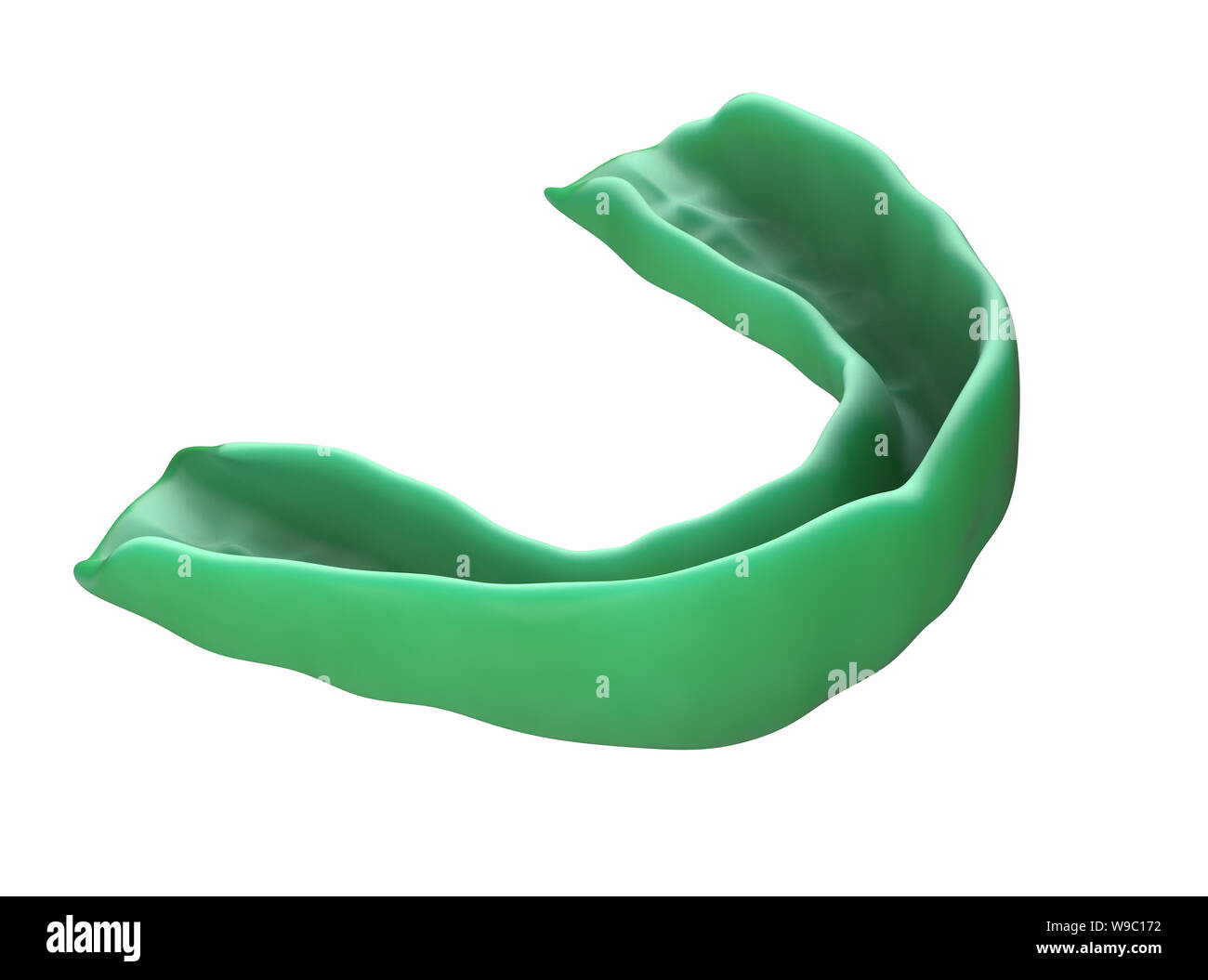 Eine regelmäßige geformt sport Gummi wachen in einer grünen Farbe auf einem isolierten Hintergrund - 3D-Rendering Stockfoto