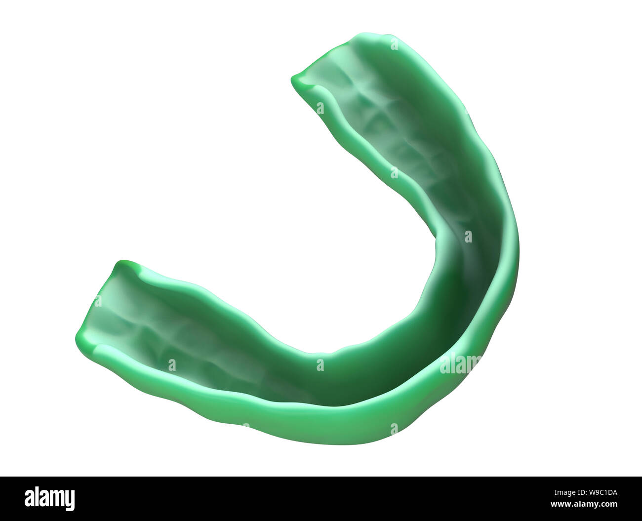 Eine regelmäßige geformt sport Gummi wachen in einer grünen Farbe auf einem isolierten Hintergrund - 3D-Rendering Stockfoto