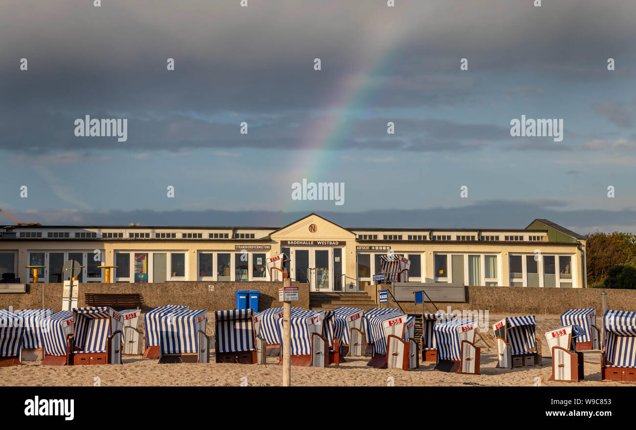Sand Strand namens Weststrand in Norderney, Reisen Insel Wattenmeer Deutschland Stockfoto