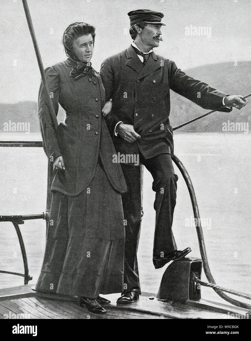 ROBERT PEARY (18561920) amerikanischer Arctic Explorer mit seiner Frau