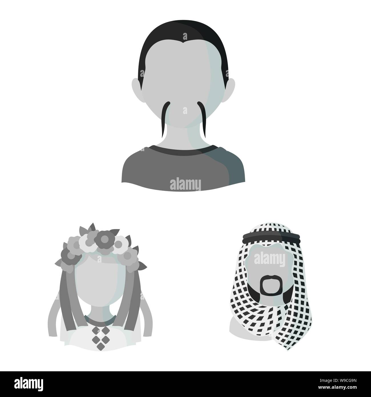 Isoliertes Objekt von Person und Kultur unterzeichnen. Satz von Person und Race stock Symbol für das Web. Stock Vektor