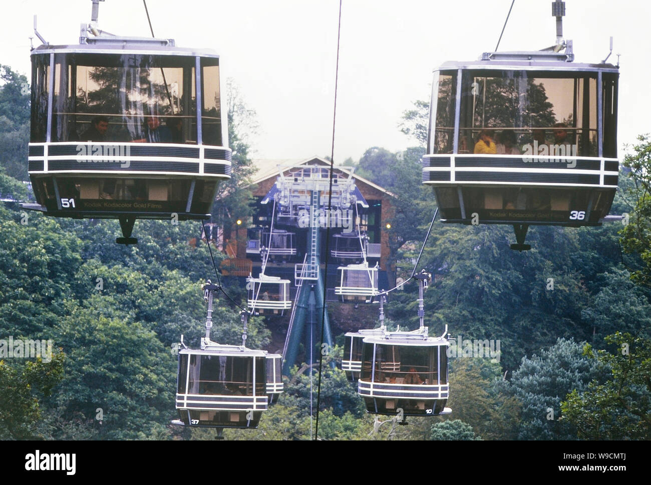 Die Skyride, Alton Towers, Staffordshire, England, UK. Ca. 80er Stockfoto