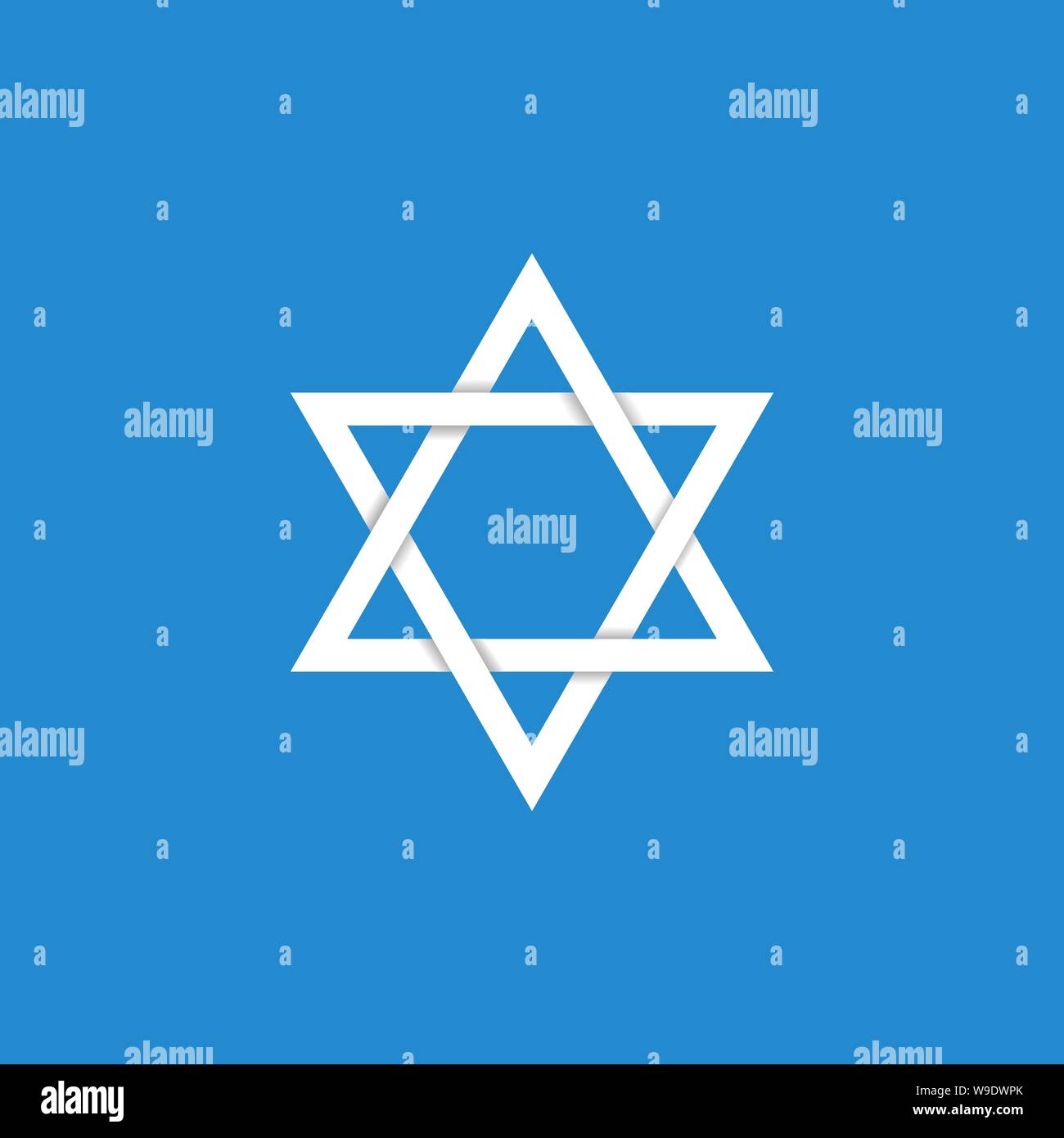 Weißer Stern Davids Symbol. Allgemein anerkannten Symbol des modernen jüdischen Identität und Judentum, Israel Symbol Stock Vektor