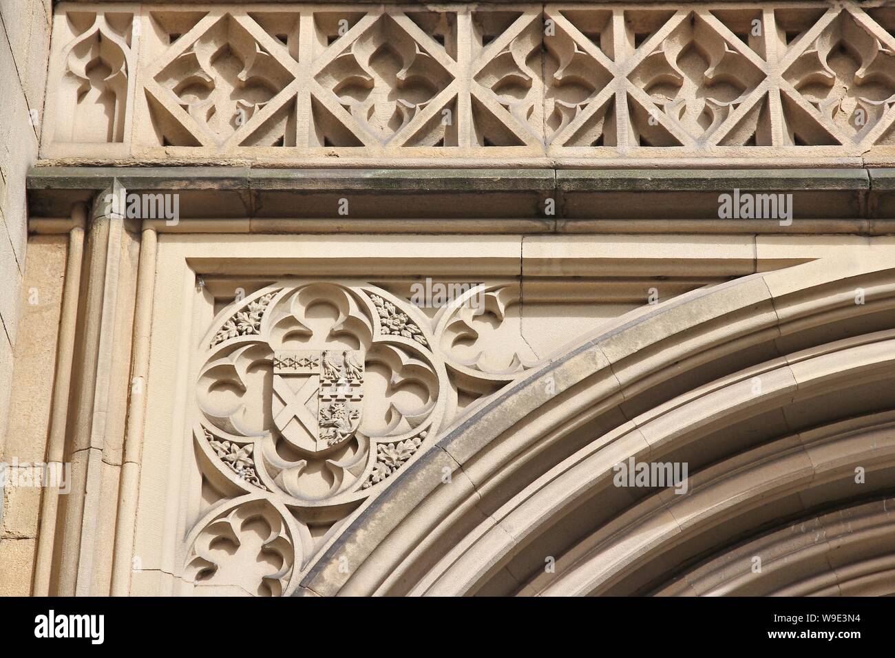 Der Kathedrale von Manchester - Mutterkirche der anglikanischen Diözese von Manchester, UK. Architektur Detail. Stockfoto