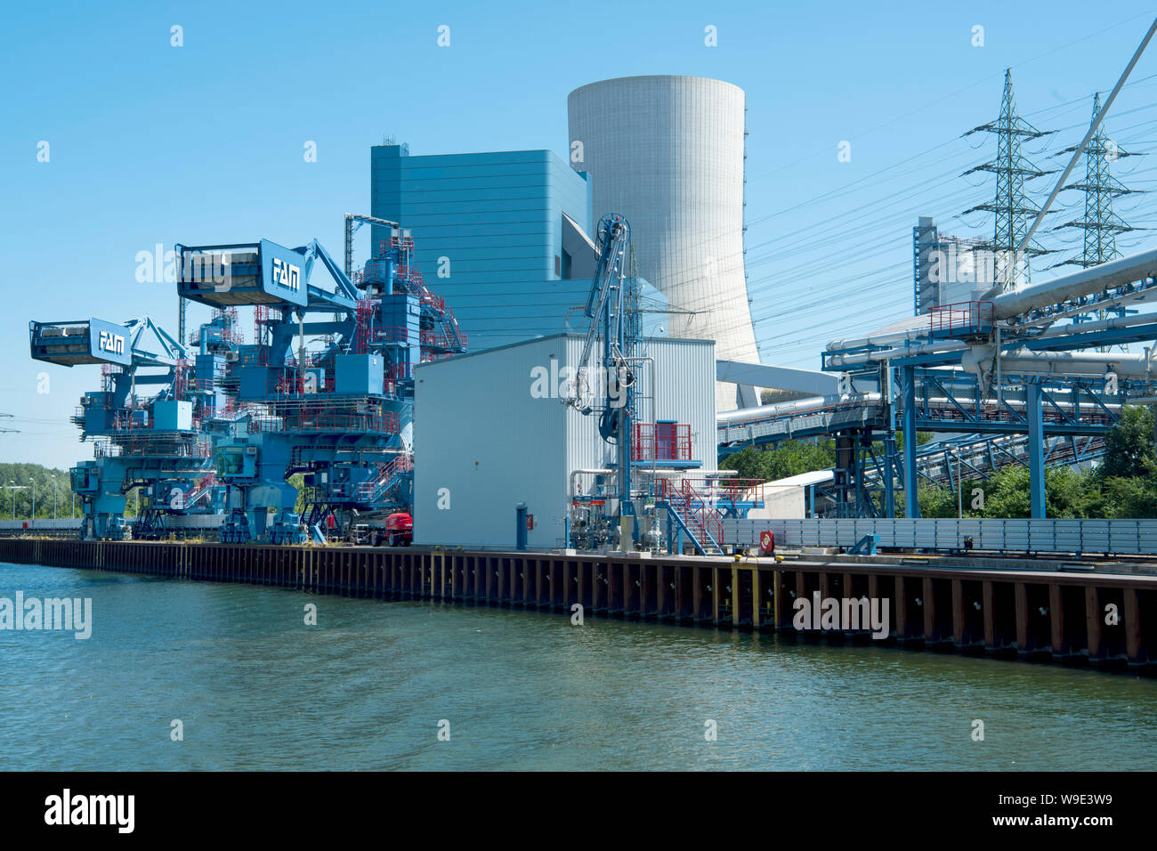 Deutschland, Ruhrgebiet, Kreis Recklinghausen, Datteln, Kraftwerk Datteln IV am Dortmund-Ems-Kanal Stockfoto