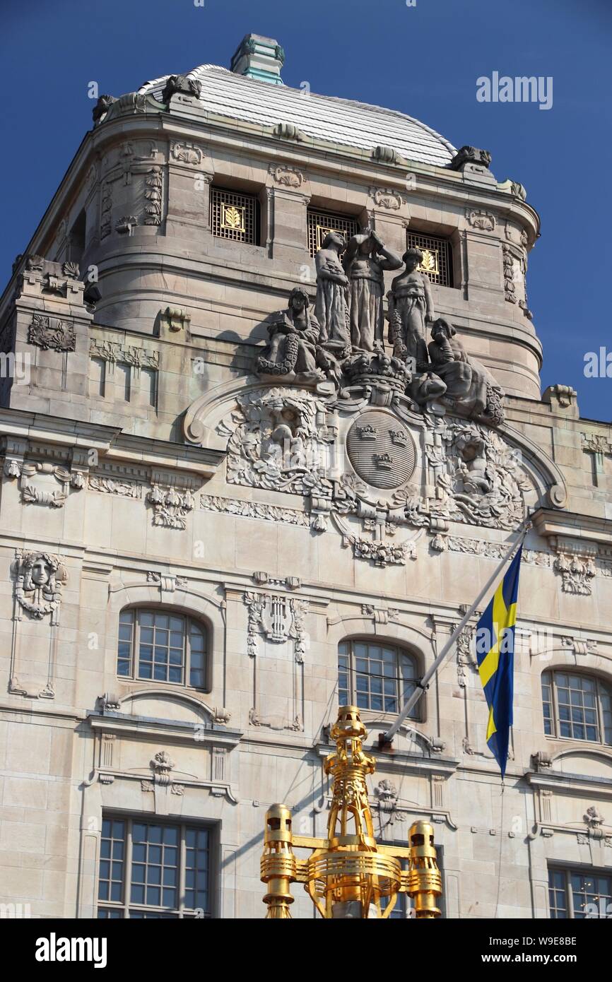 Die Stadt Stockholm in Schweden. Das Königliche Dramatische Theater (dramaten). Stockfoto