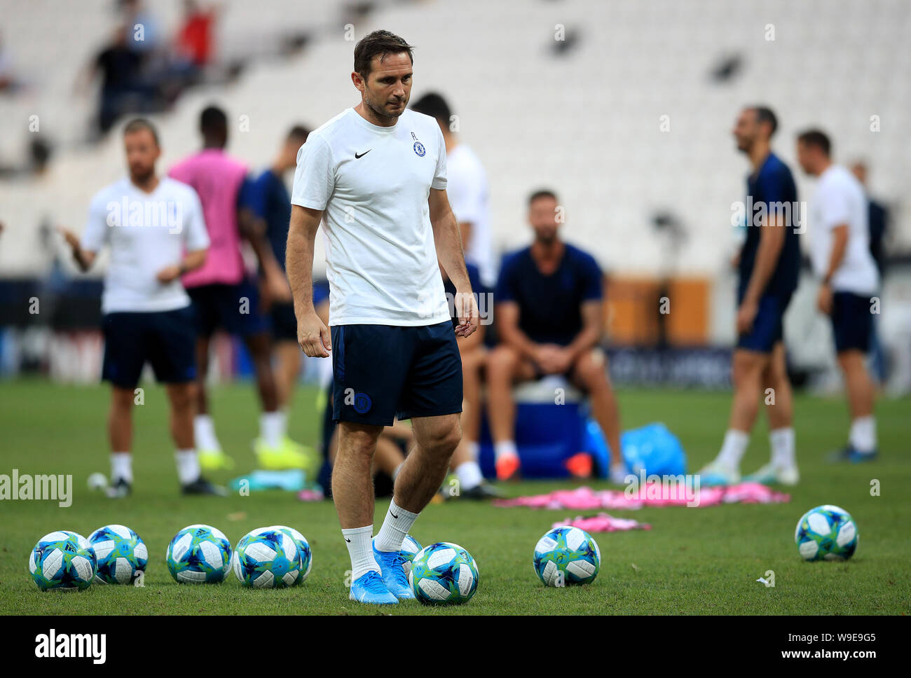 Chelsea's Manager Frank Lampard während des Trainings bei Besiktas, Istanbul. Stockfoto