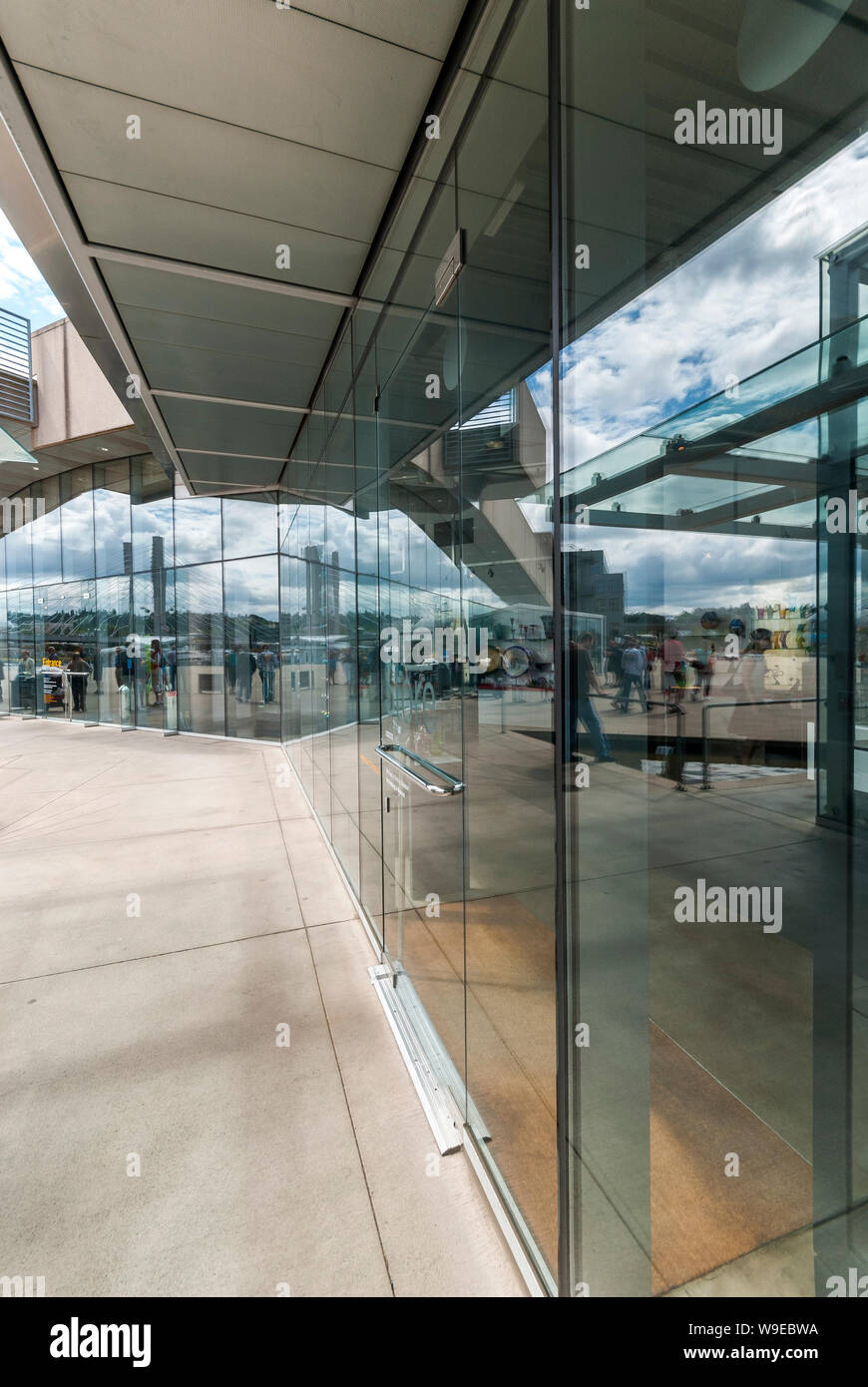 Museum für Glas Campus in Tacoma, Washington, zeigt das Museum Verkaufsplattform. Stockfoto