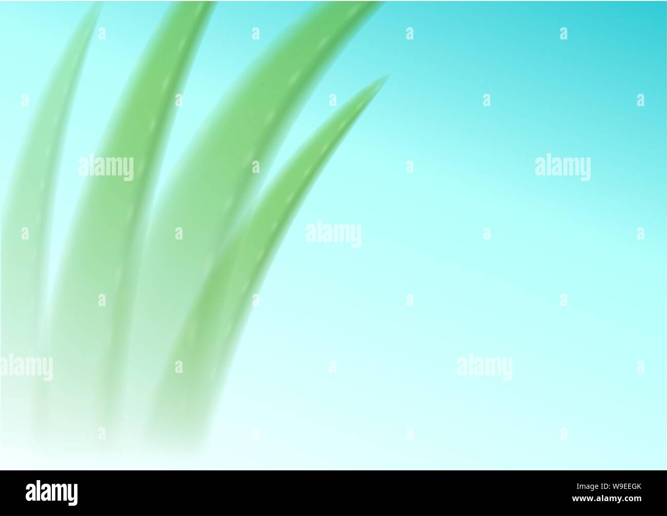Aloe vera verschwommen auf blauem Hintergrund. Bearbeitbarer Hintergrund für Kosmetik Werbung, Banner, Katalog oder Poster Stock Vektor