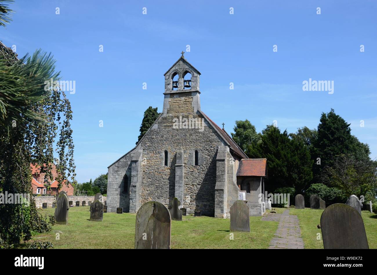 St. Helena Kirche, Austerfield, Doncaster, Großbritannien, wo William Bradford, einer der Pilgrim Fathers geboren und getauft. Stockfoto