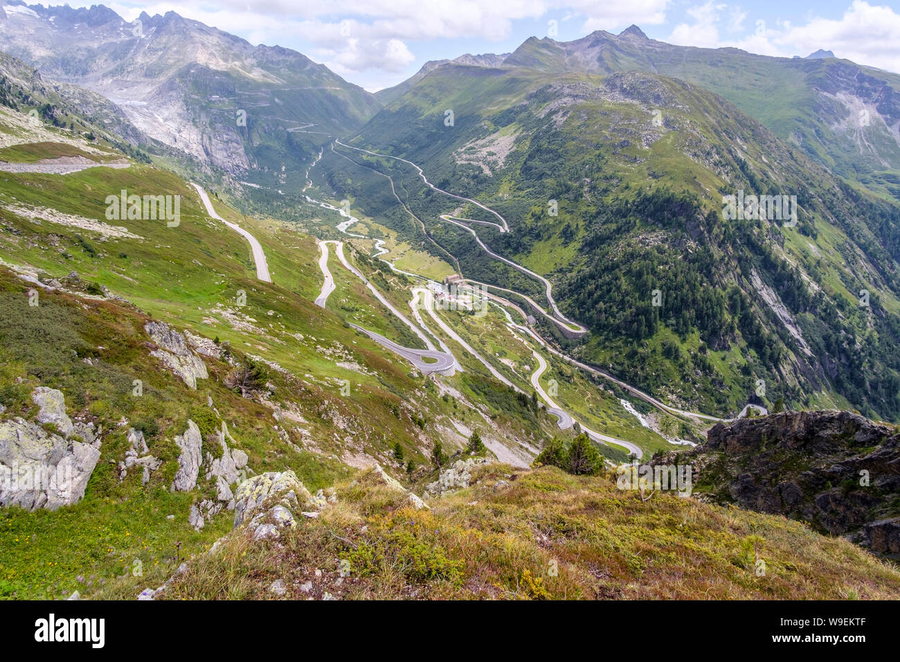 Grimselpass - Mountain Road in den Schweizer Alpen, Schweiz Stockfoto