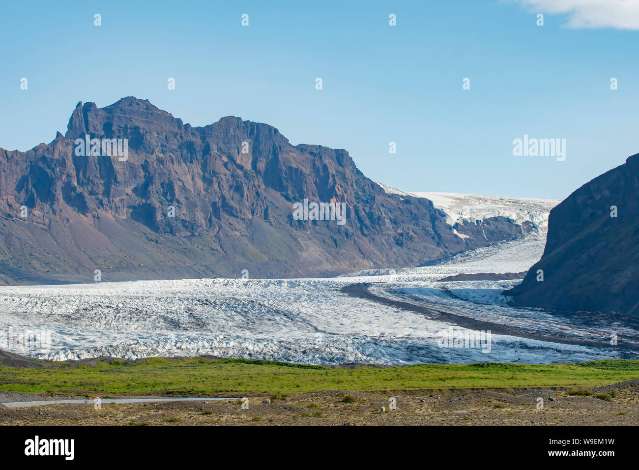 Gletscher Vatnajökull Svinafelljokull, NP, Island Stockfoto