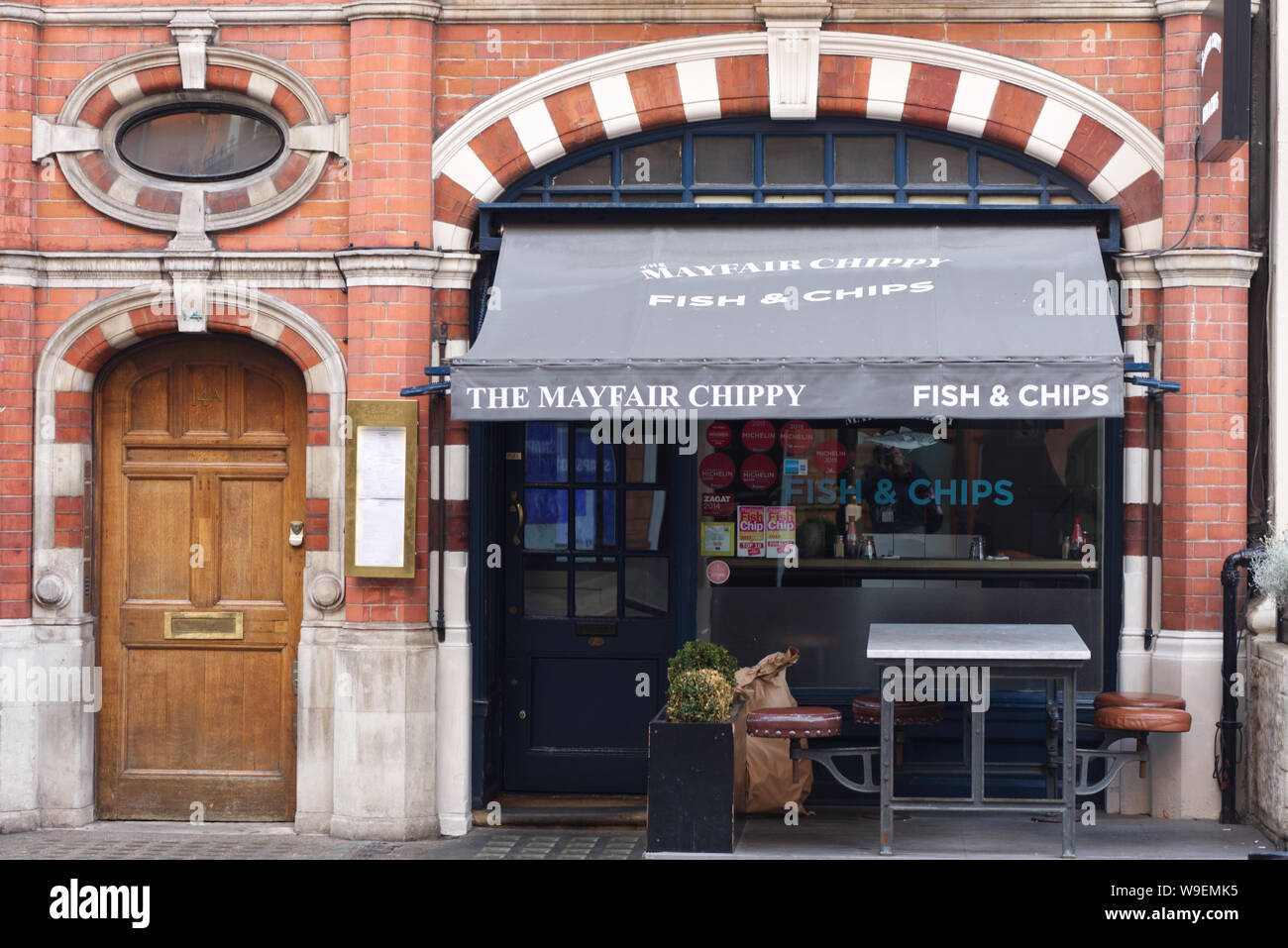 Das Mayfair Chippy Stockfoto